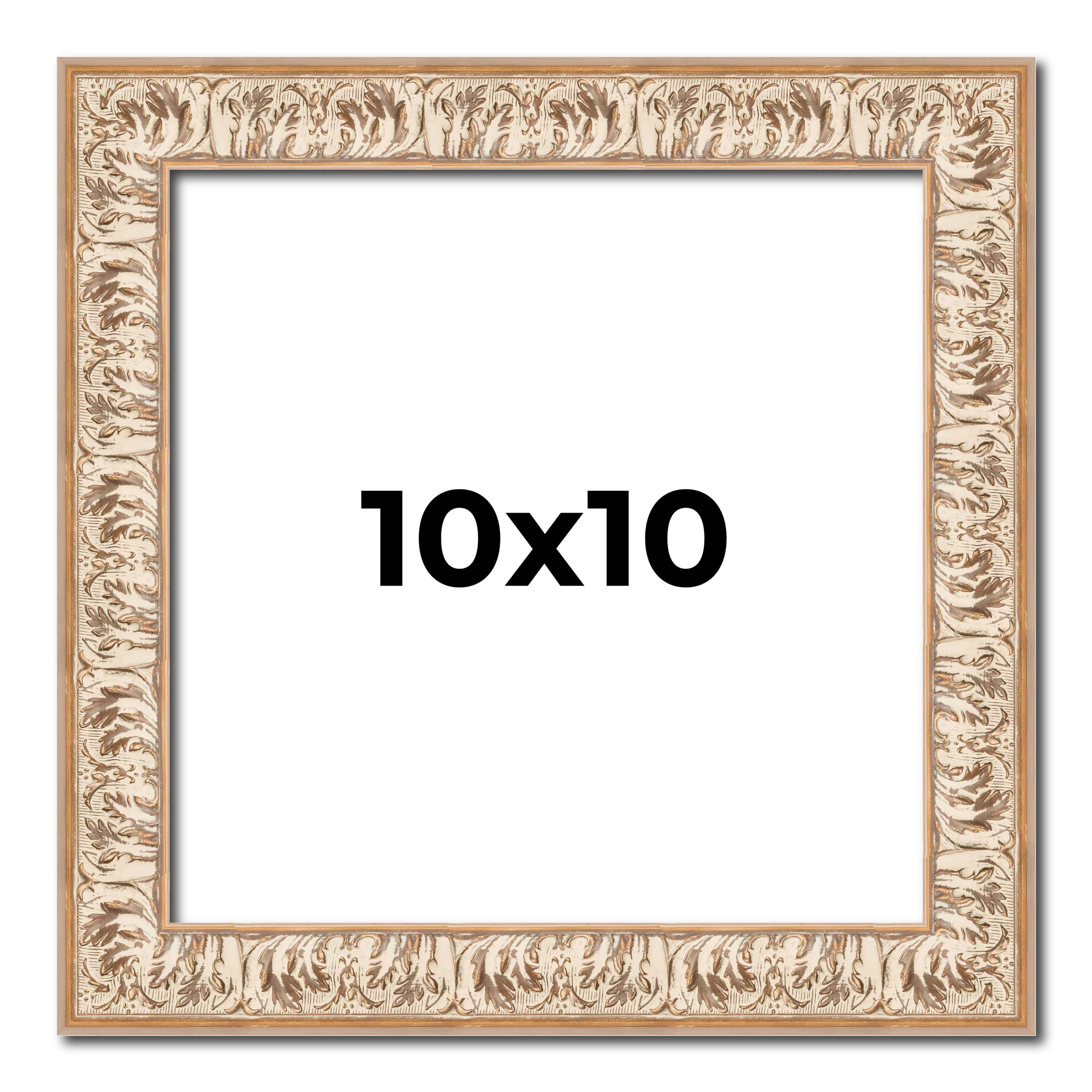 10x10 Frame White Real Wood Picture Frame Width 1.5 inches | Interior Frame Dept main product image
