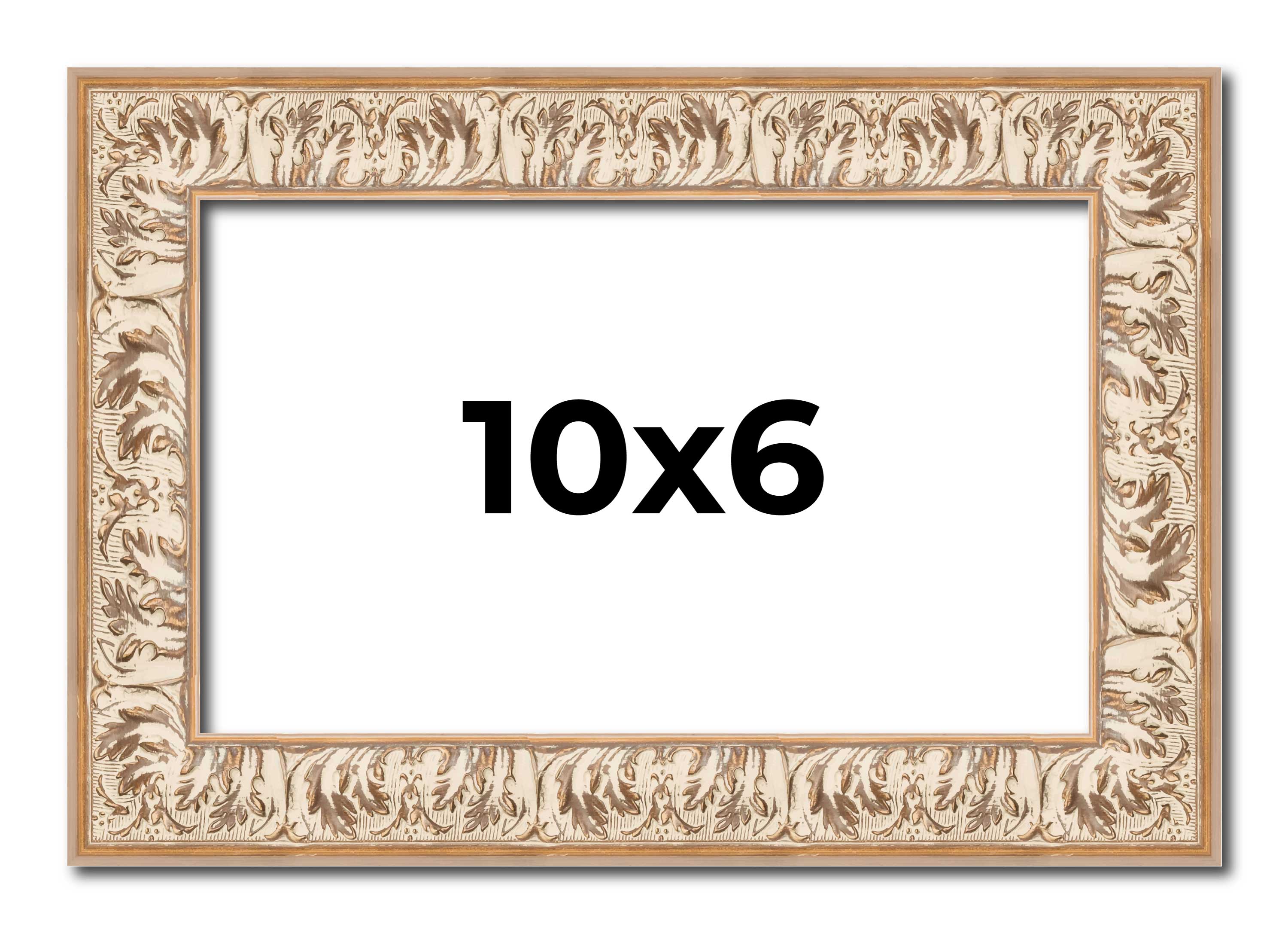 10x6 Frame White Real Wood Picture Frame Width 1.5 inches | Interior Frame Depth main product image