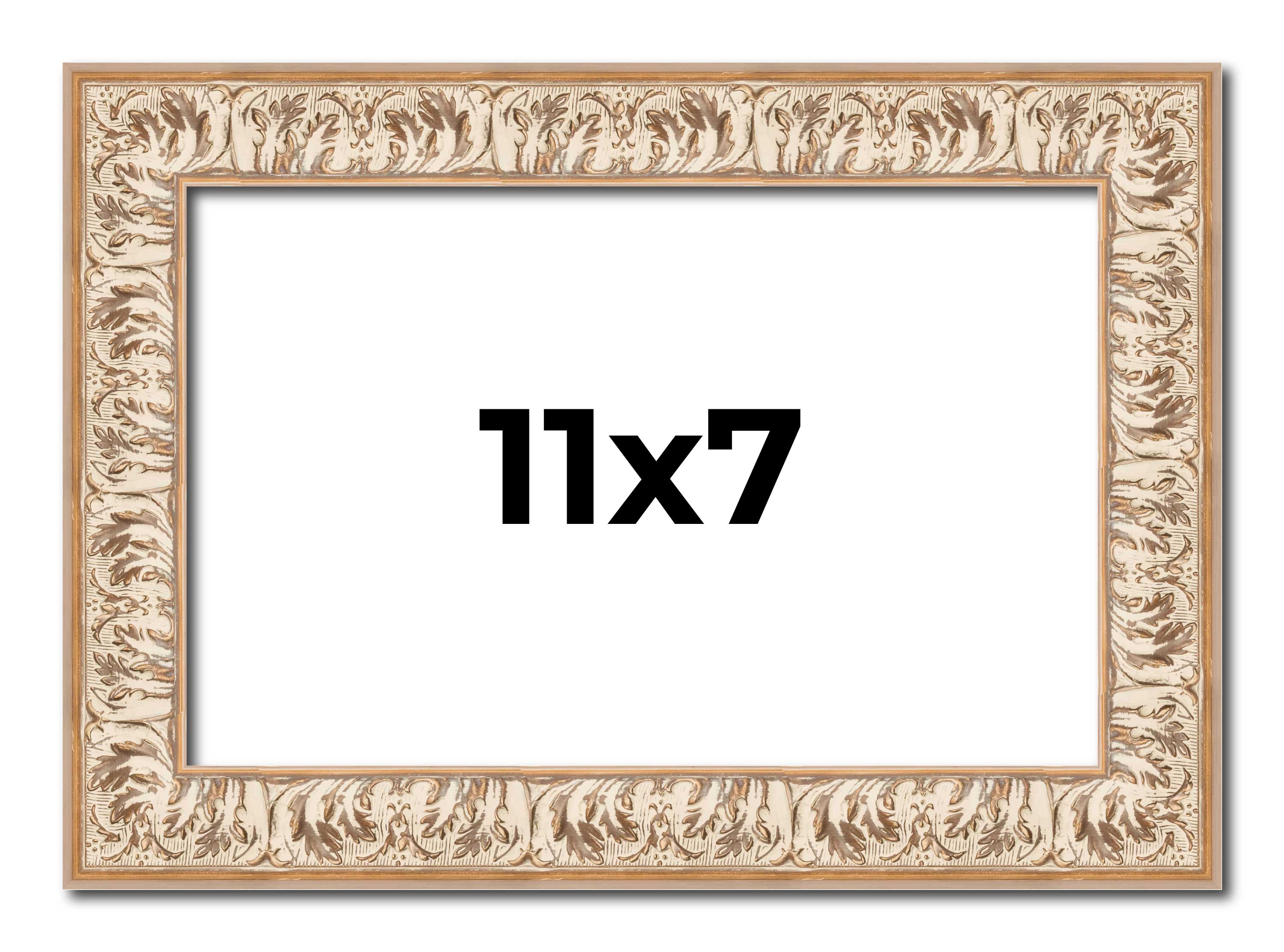 11x7 Frame White Real Wood Picture Frame Width 1.5 inches | Interior Frame Depth - Picture 1 of 10