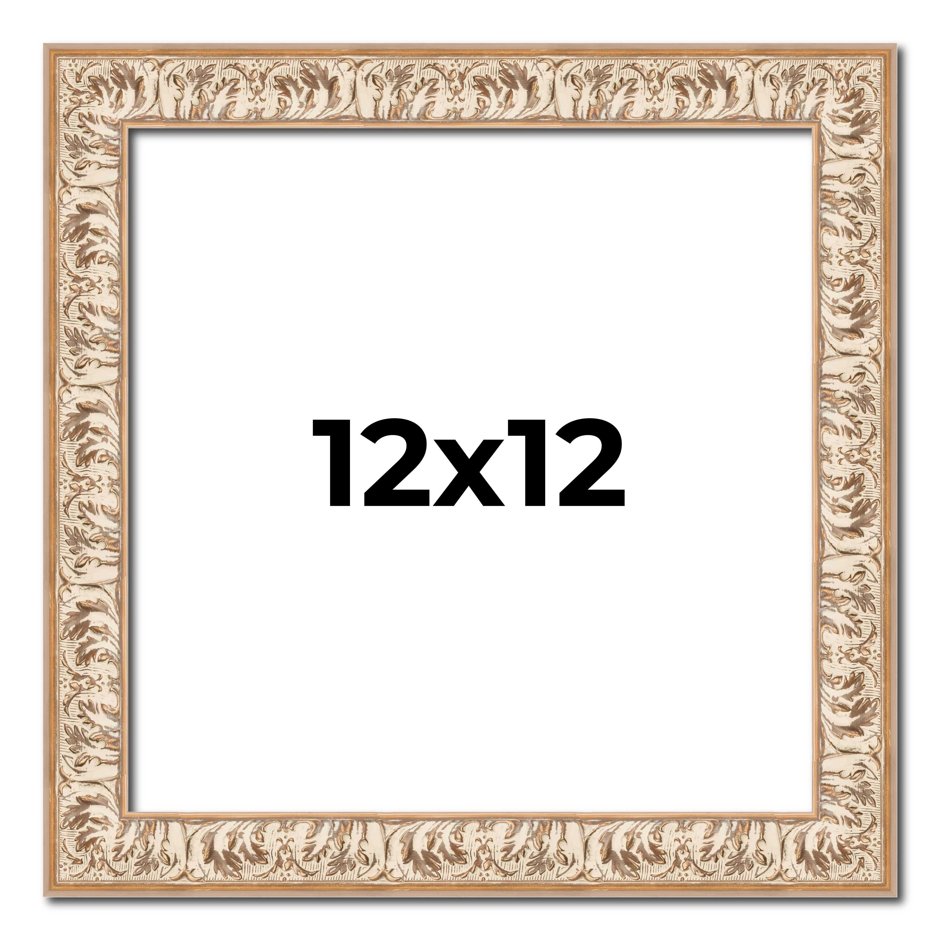 12x12 Frame White Real Wood Picture Frame Width 1.5 inches | Interior Frame Dept main product image