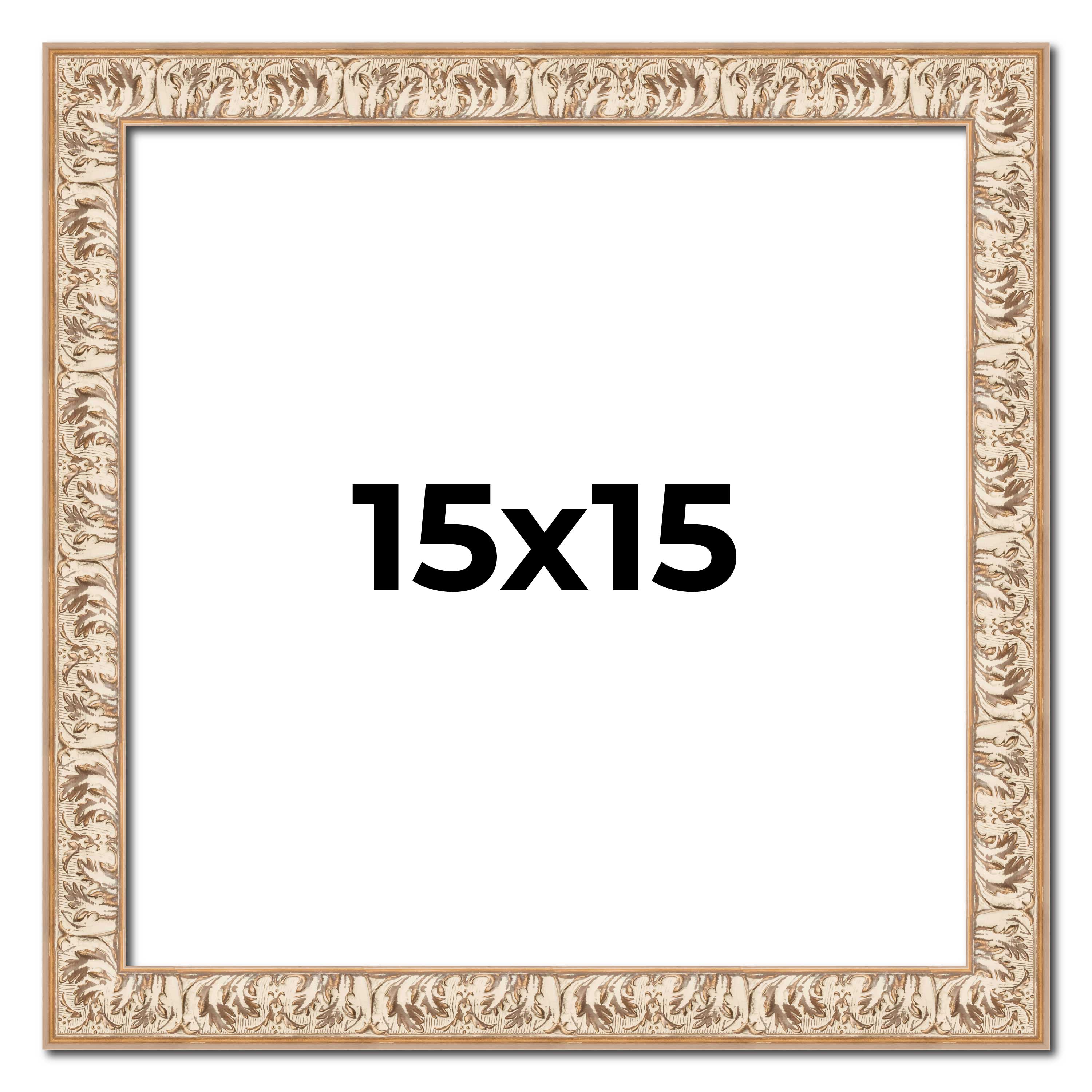 15x15 Frame White Real Wood Picture Frame Width 1.5 inches | Interior Frame Dept main product image