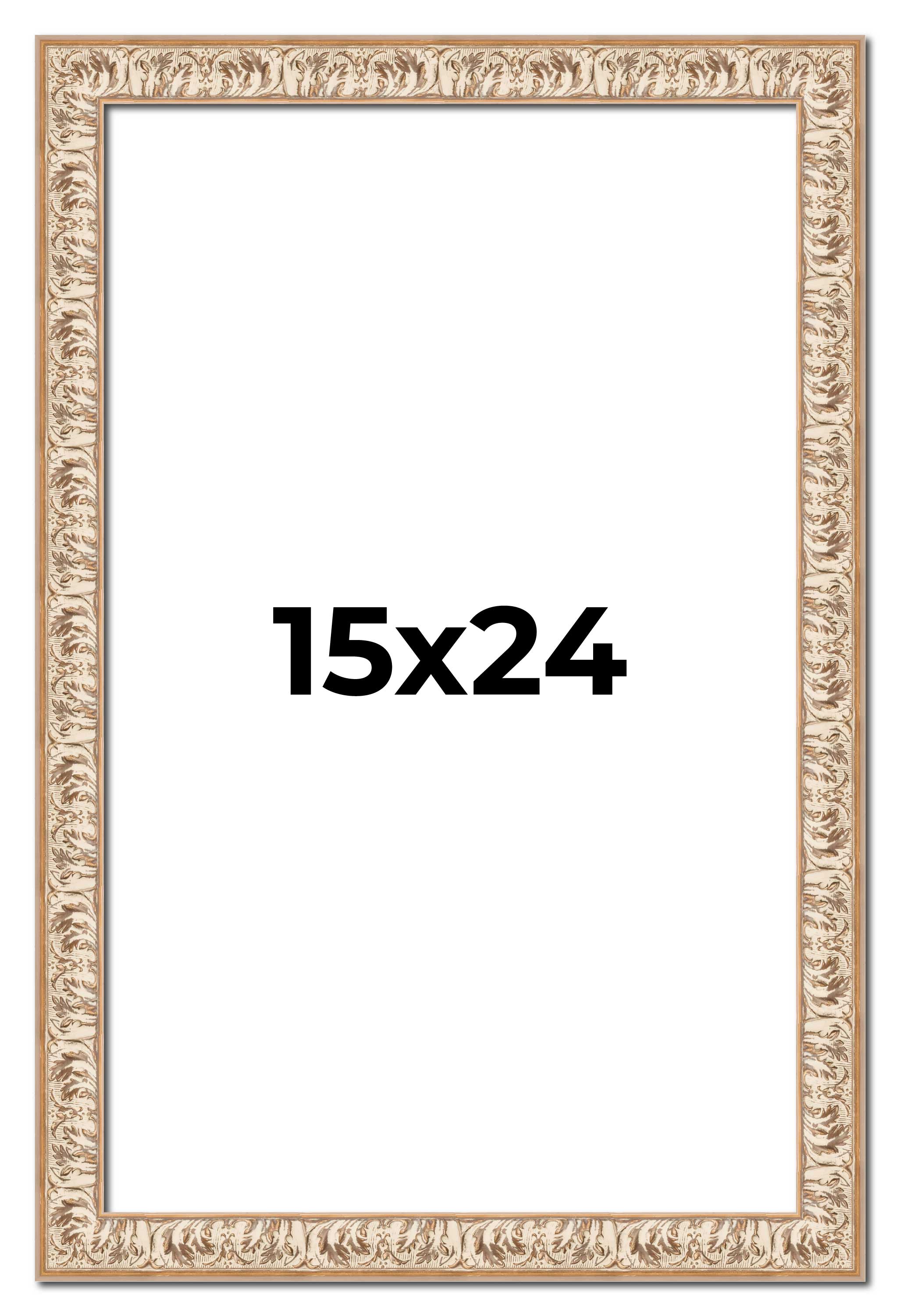 15×24 Frame White Real Wood Picture Frame Width 1.5 inches | Interior Frame Dept