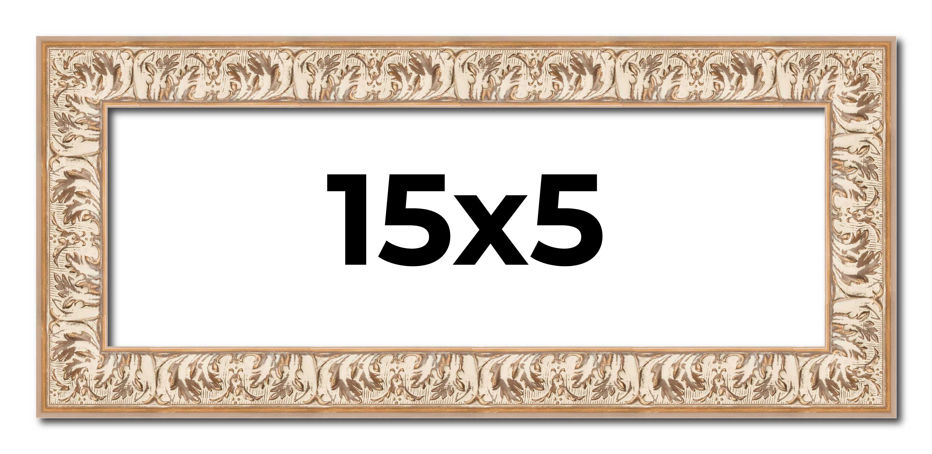 15x5 Frame White Real Wood Picture Frame Width 1.5 inches | Interior Frame Depth main product image