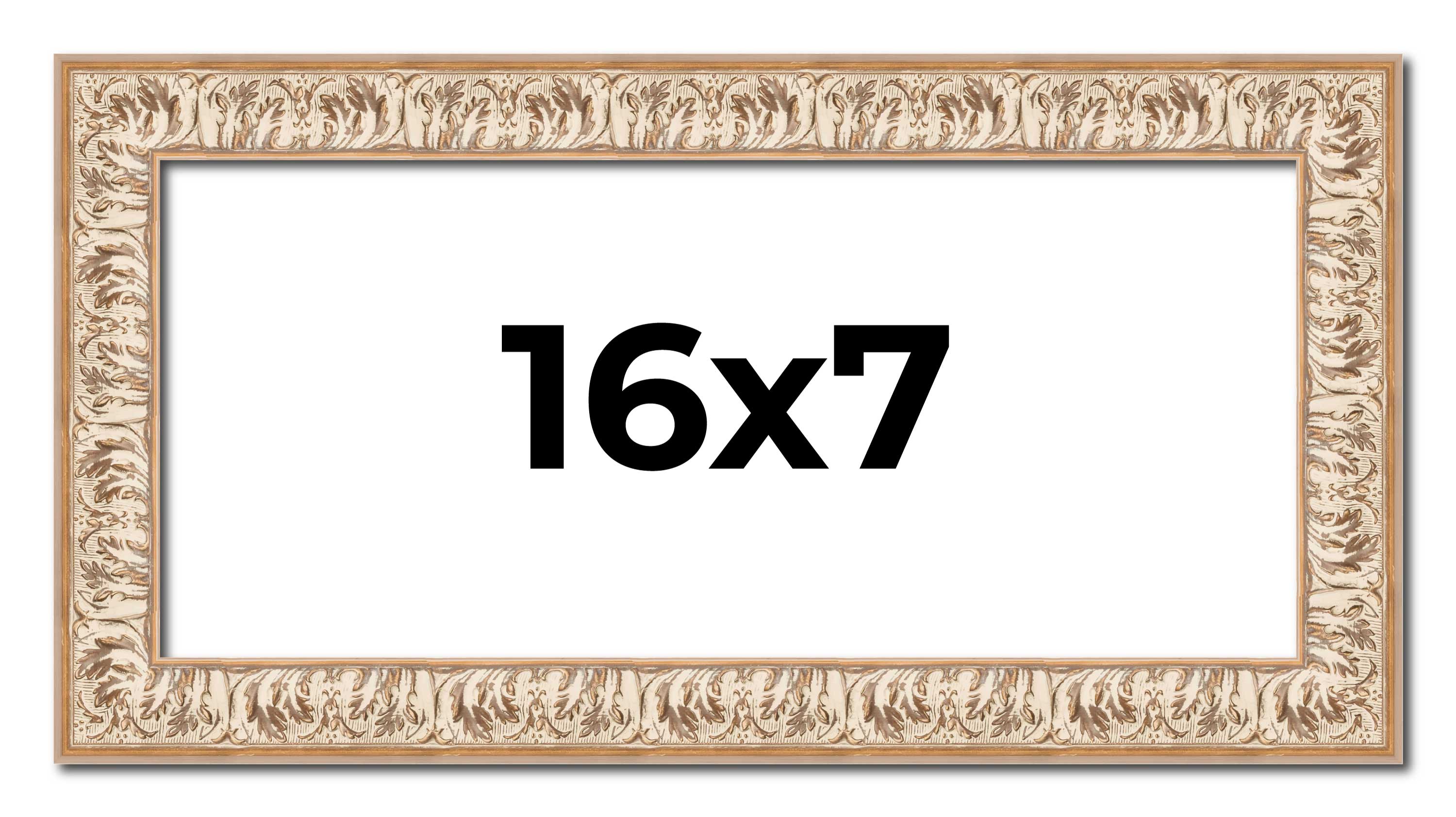 16x7 Frame White Real Wood Picture Frame Width 1.5 inches | Interior Frame Depth main product image