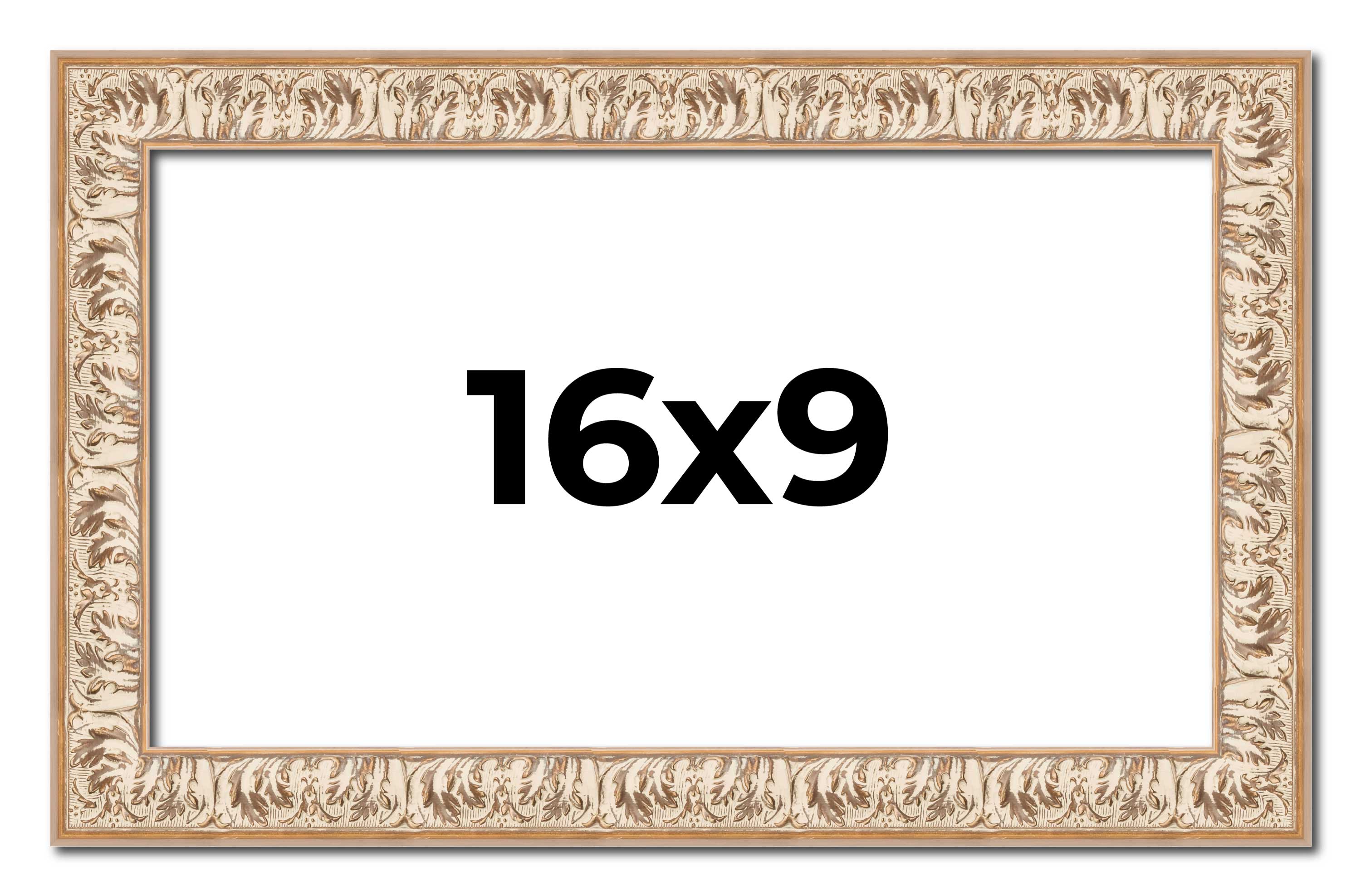 16x9 Frame White Real Wood Picture Frame Width 1.5 inches | Interior Frame Depth main product image