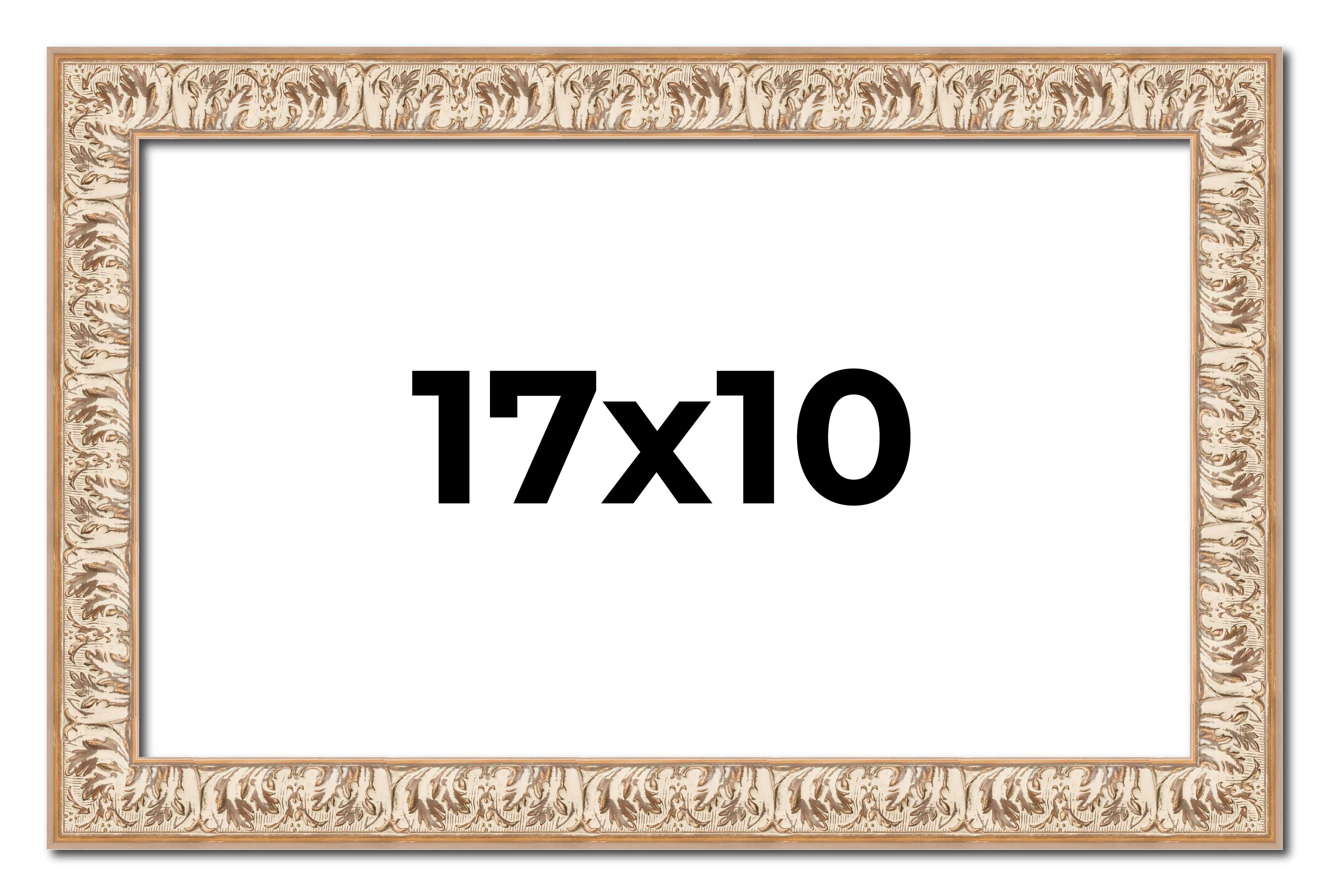 17x10 Frame White Real Wood Picture Frame Width 1.5 inches | Interior Frame Dept