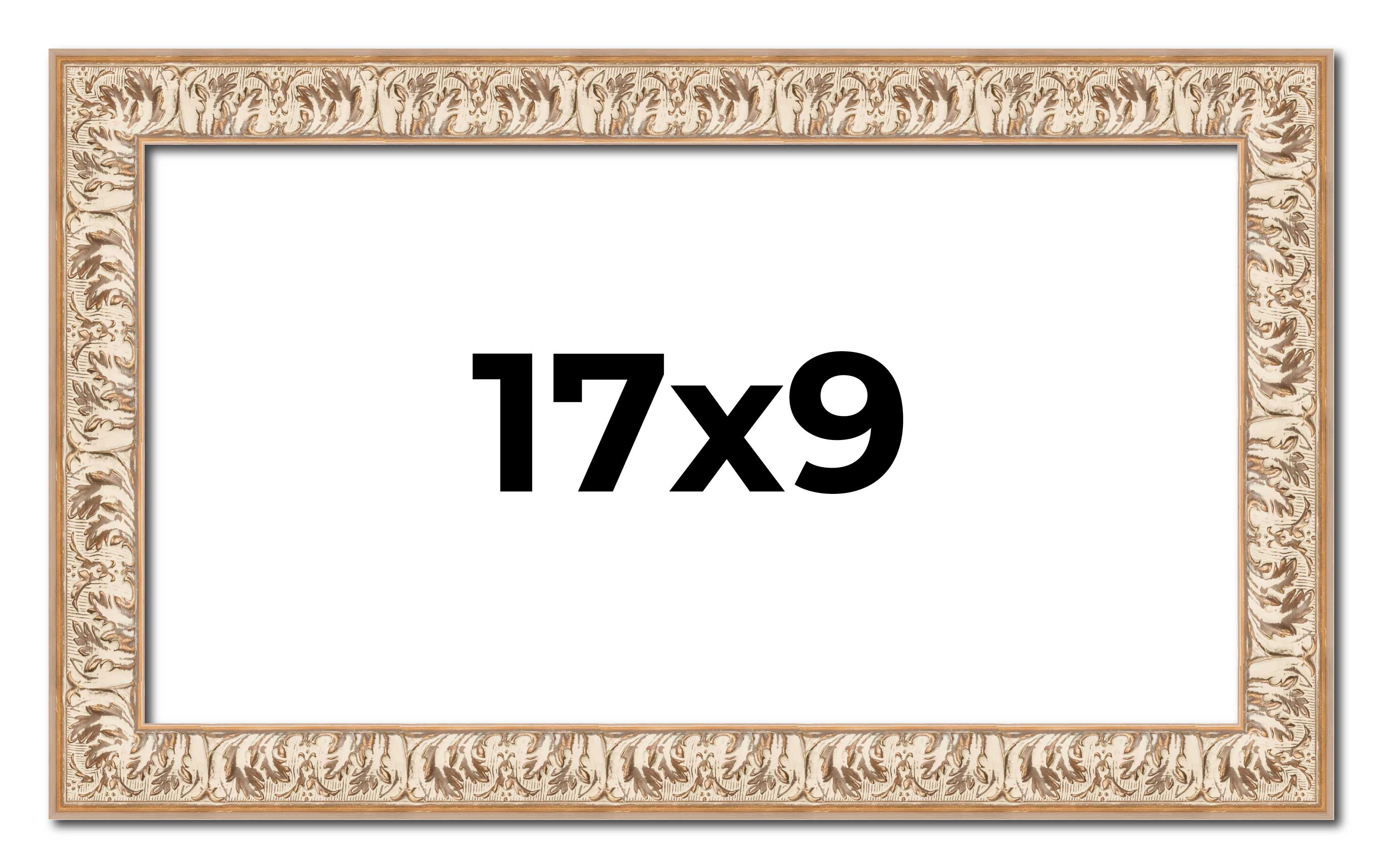 17x9 Frame White Real Wood Picture Frame Width 1.5 inches | Interior Frame Depth main product image