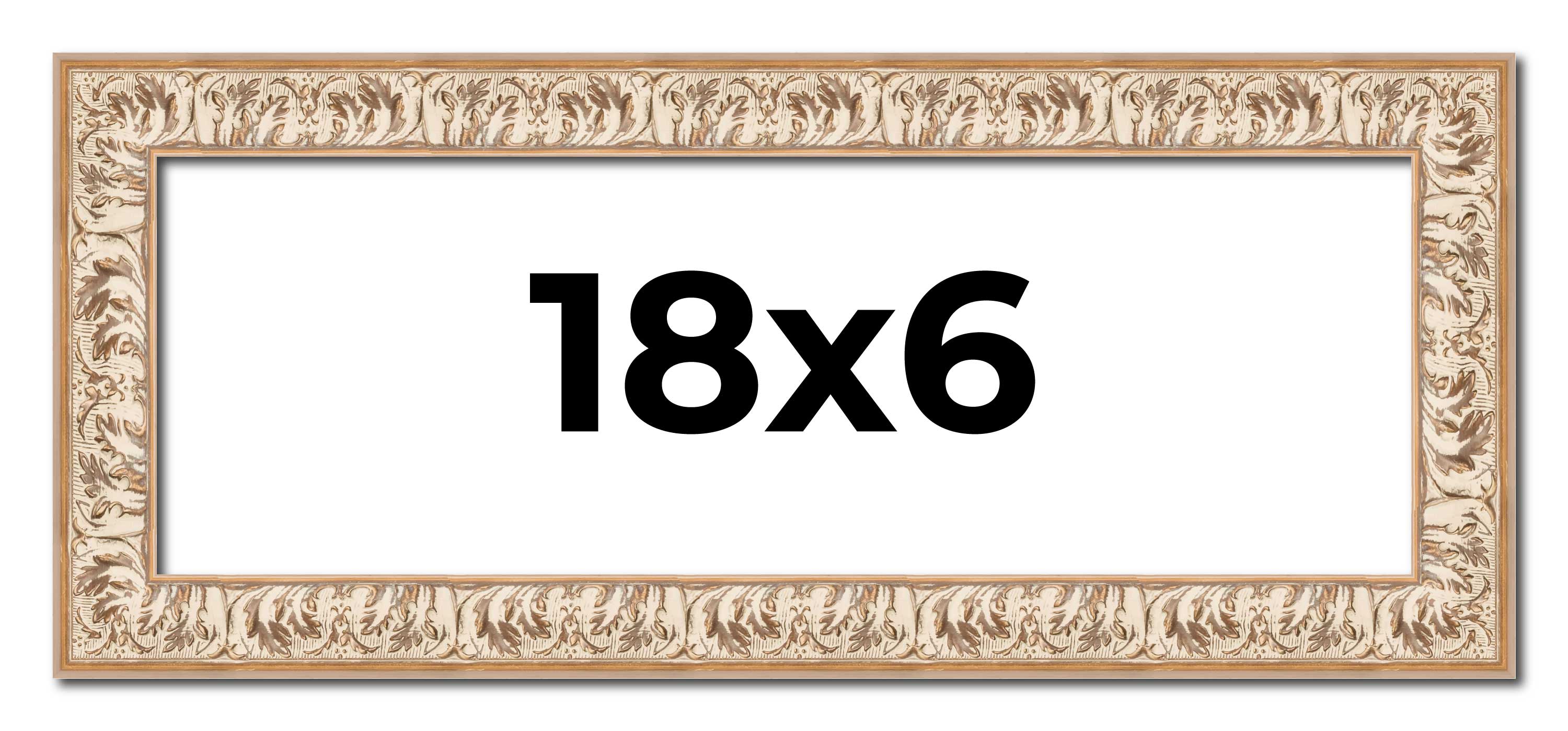 18x6 Frame White Real Wood Picture Frame Width 1.5 inches | Interior Frame Depth main product image