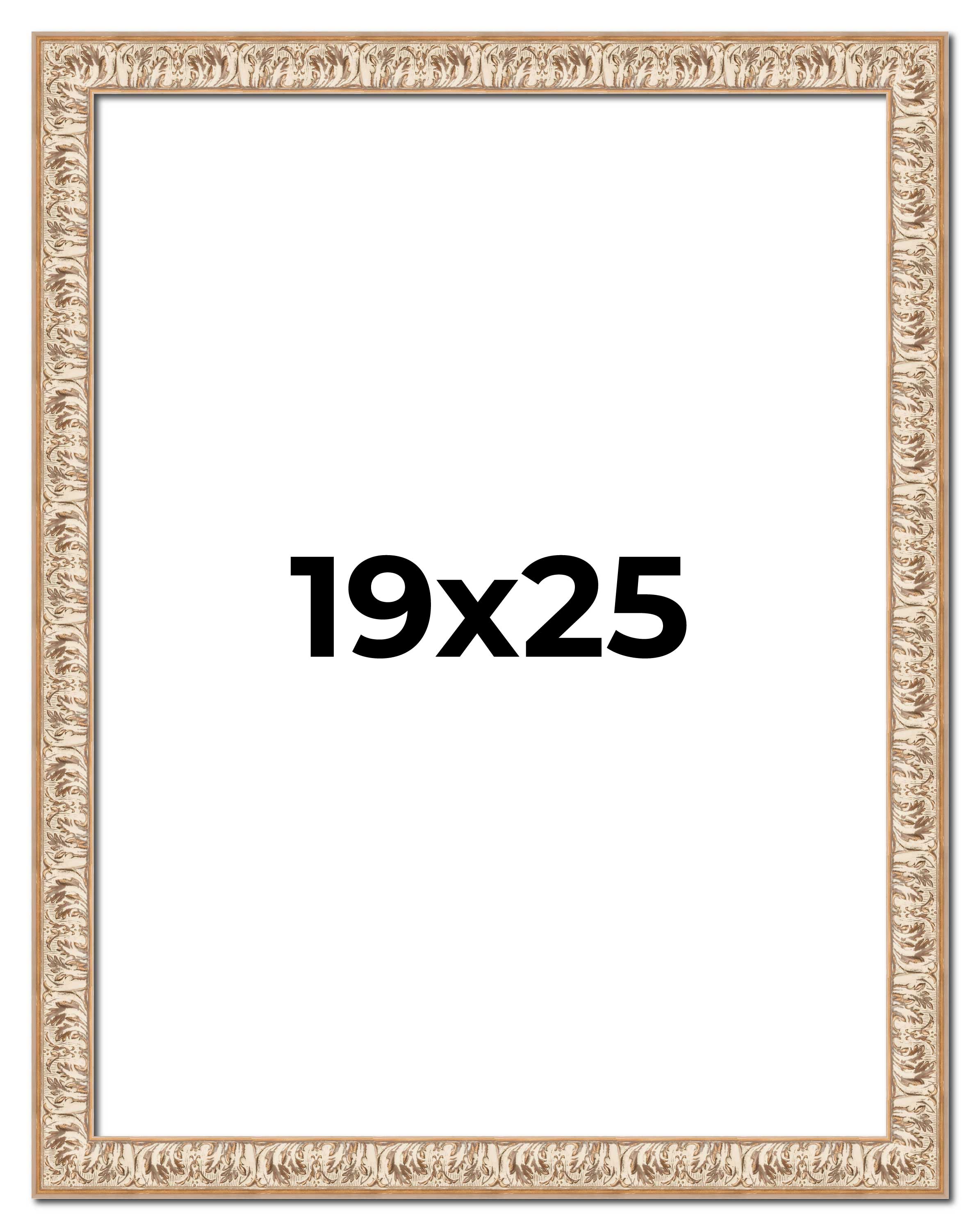 19×25 Frame White Real Wood Picture Frame Width 1.5 inches | Interior Frame Dept