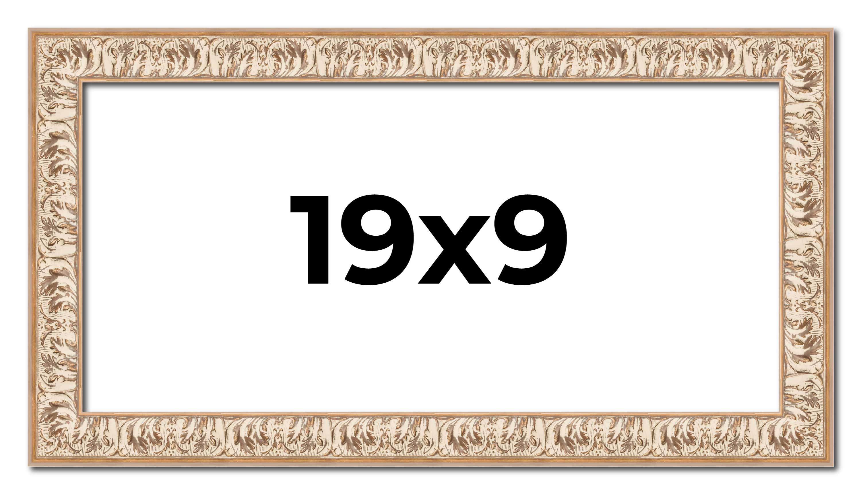 19x9 Frame White Real Wood Picture Frame Width 1.5 inches | Interior Frame Depth main product image