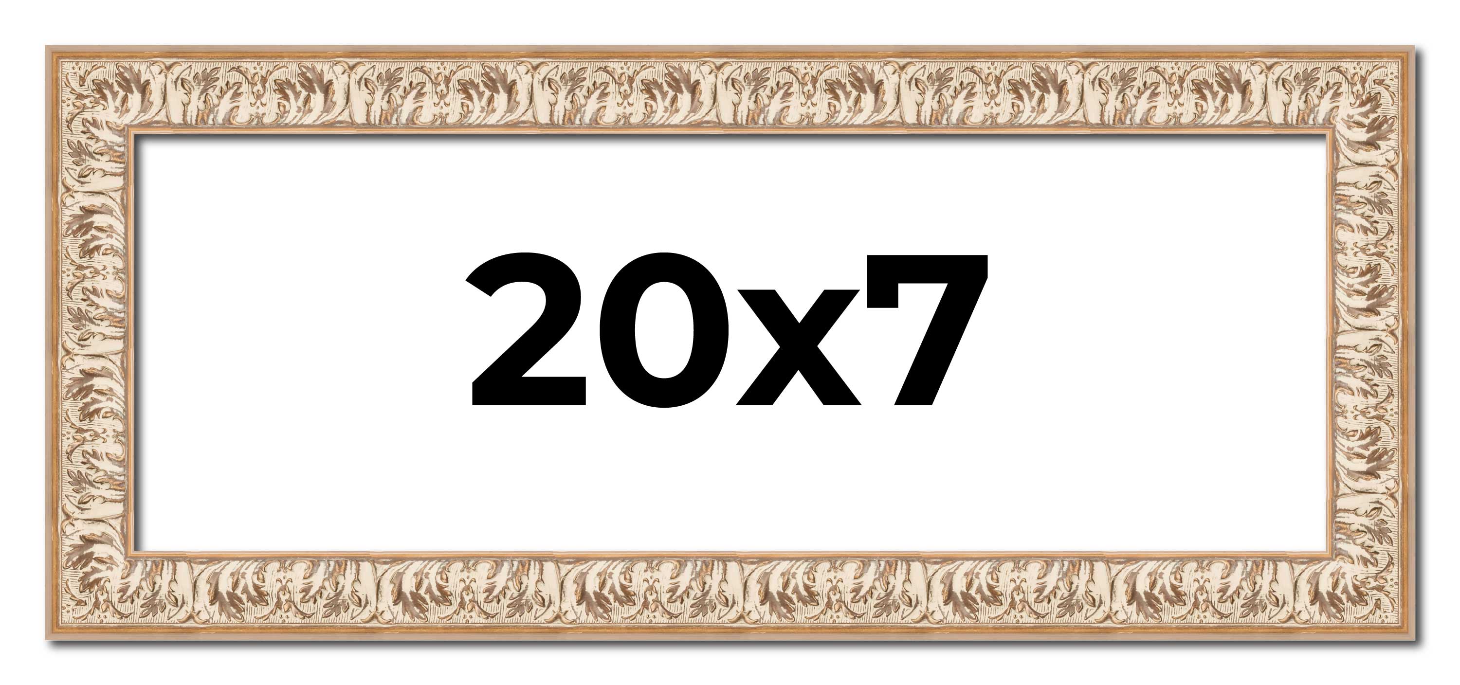 20x7 Frame White Real Wood Picture Frame Width 1.5 inches | Interior Frame Depth main product image
