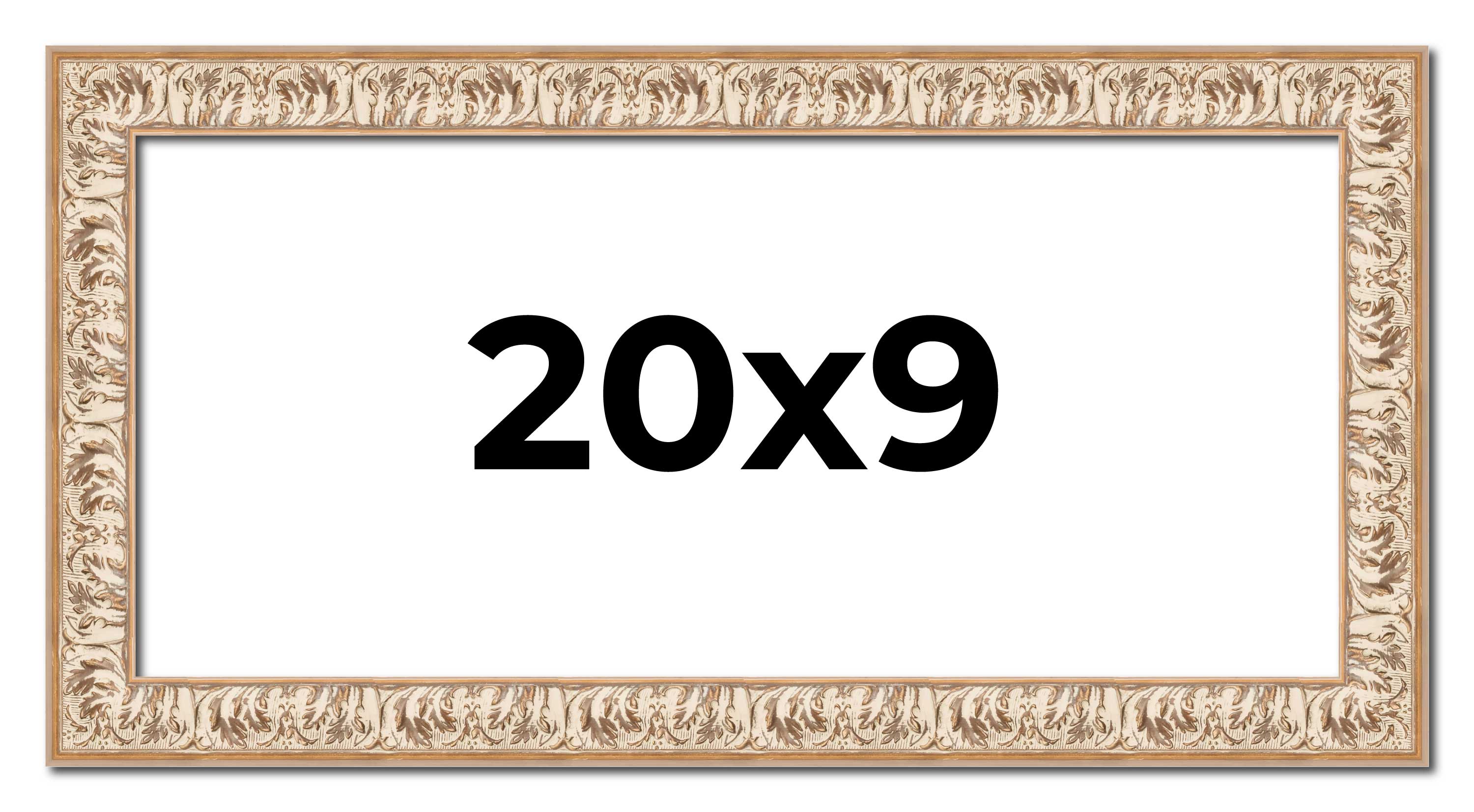 20x9 Frame White Real Wood Picture Frame Width 1.5 inches | Interior Frame Depth main product image
