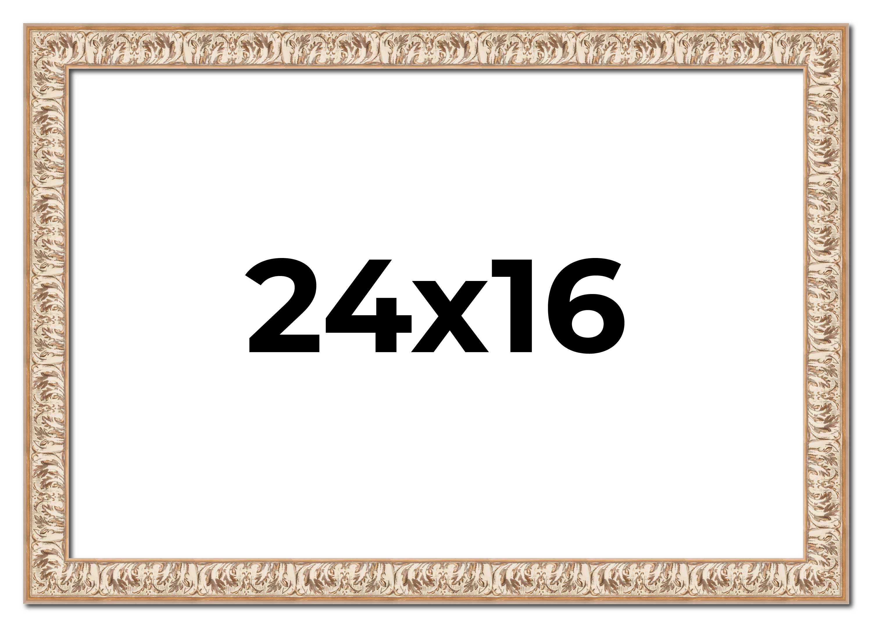 24x16 Rahmen weiß Echtholz Bilderrahmen Breite 1,5 cm | Innenrahmen Abt.