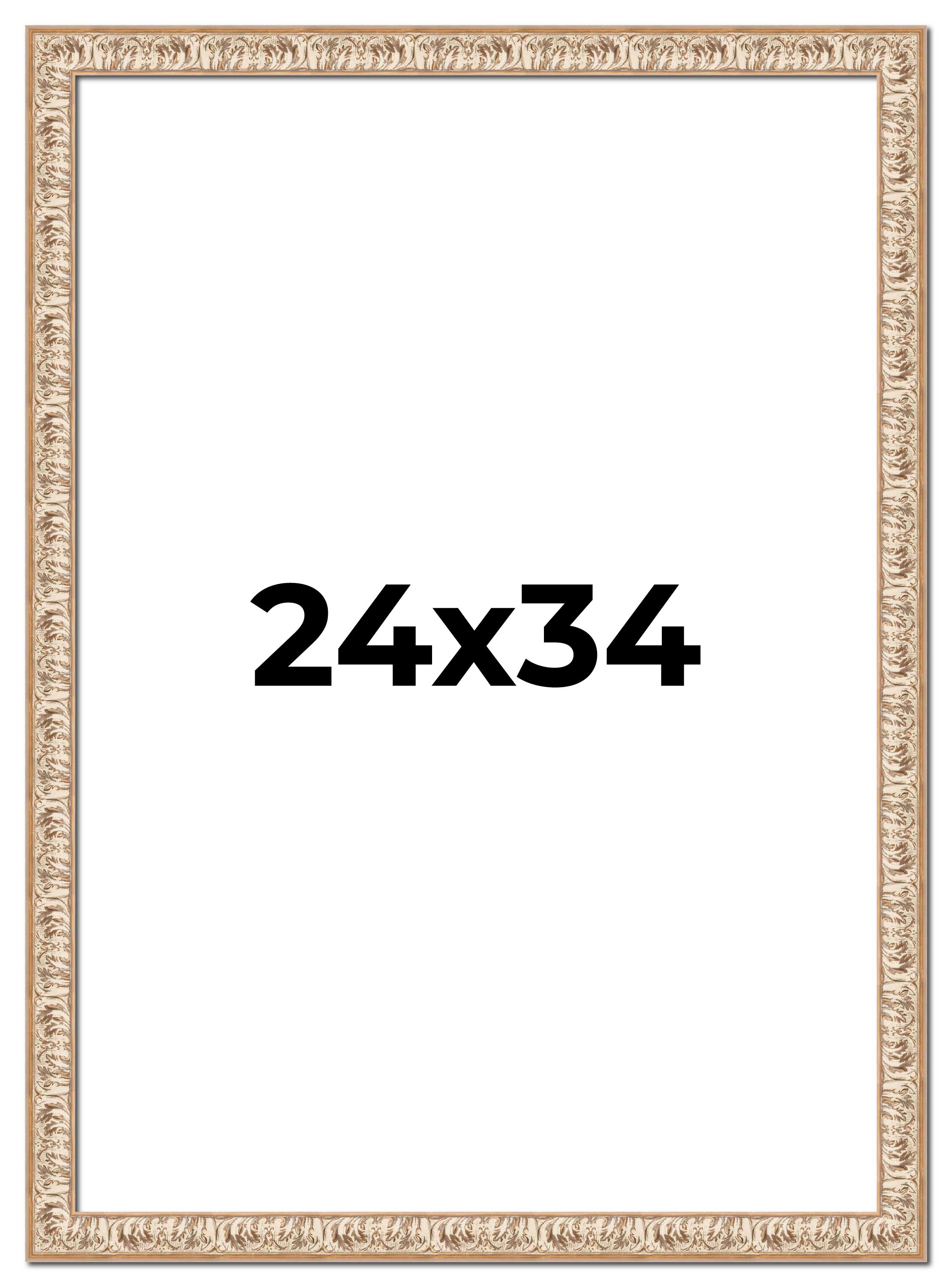 24x34 Frame White Real Wood Picture Frame Width 1.5 inches | Interior Frame Dept main product image