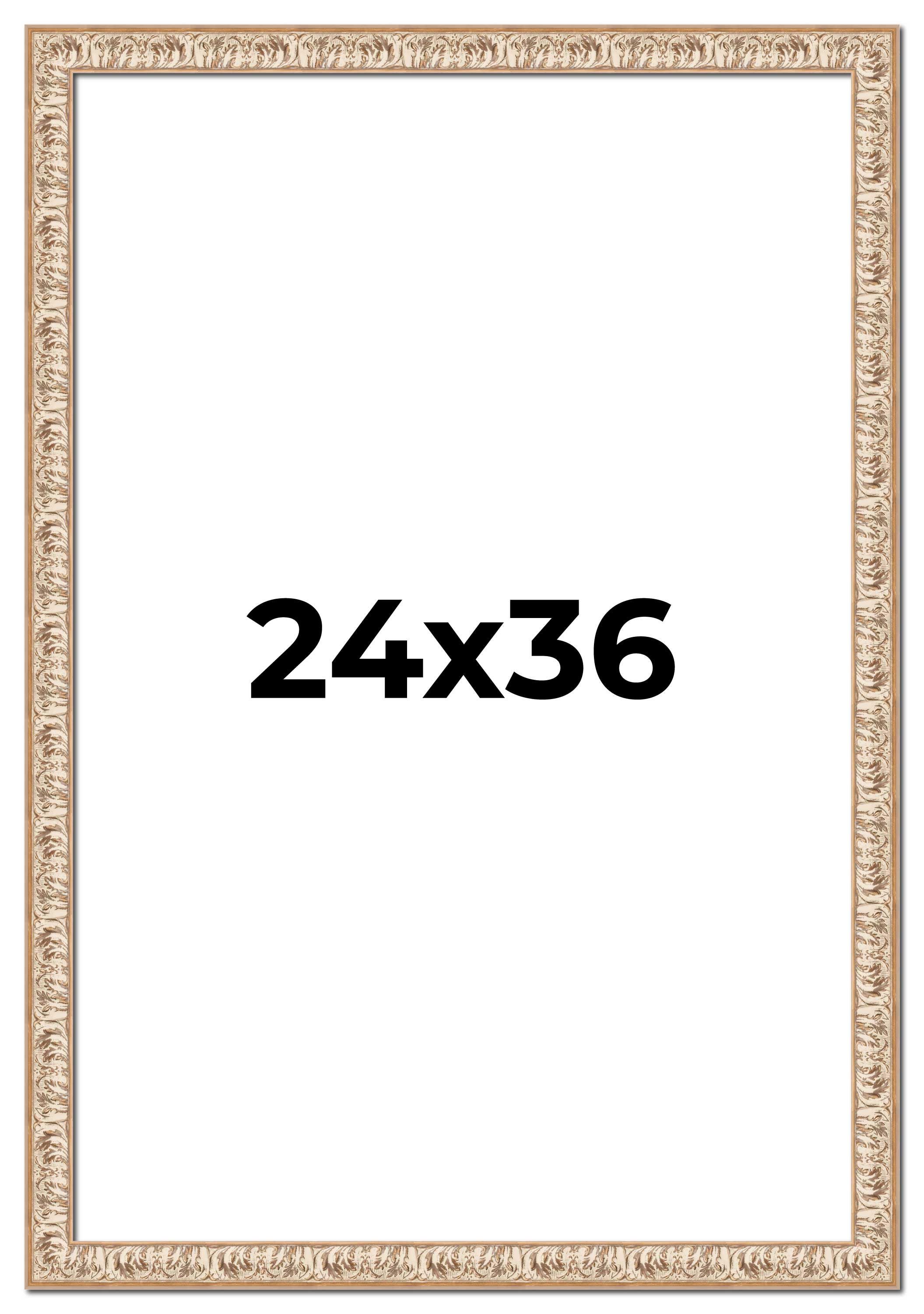 24x36 Frame White Real Wood Picture Frame Width 1.5 inches | Interior Frame Dept