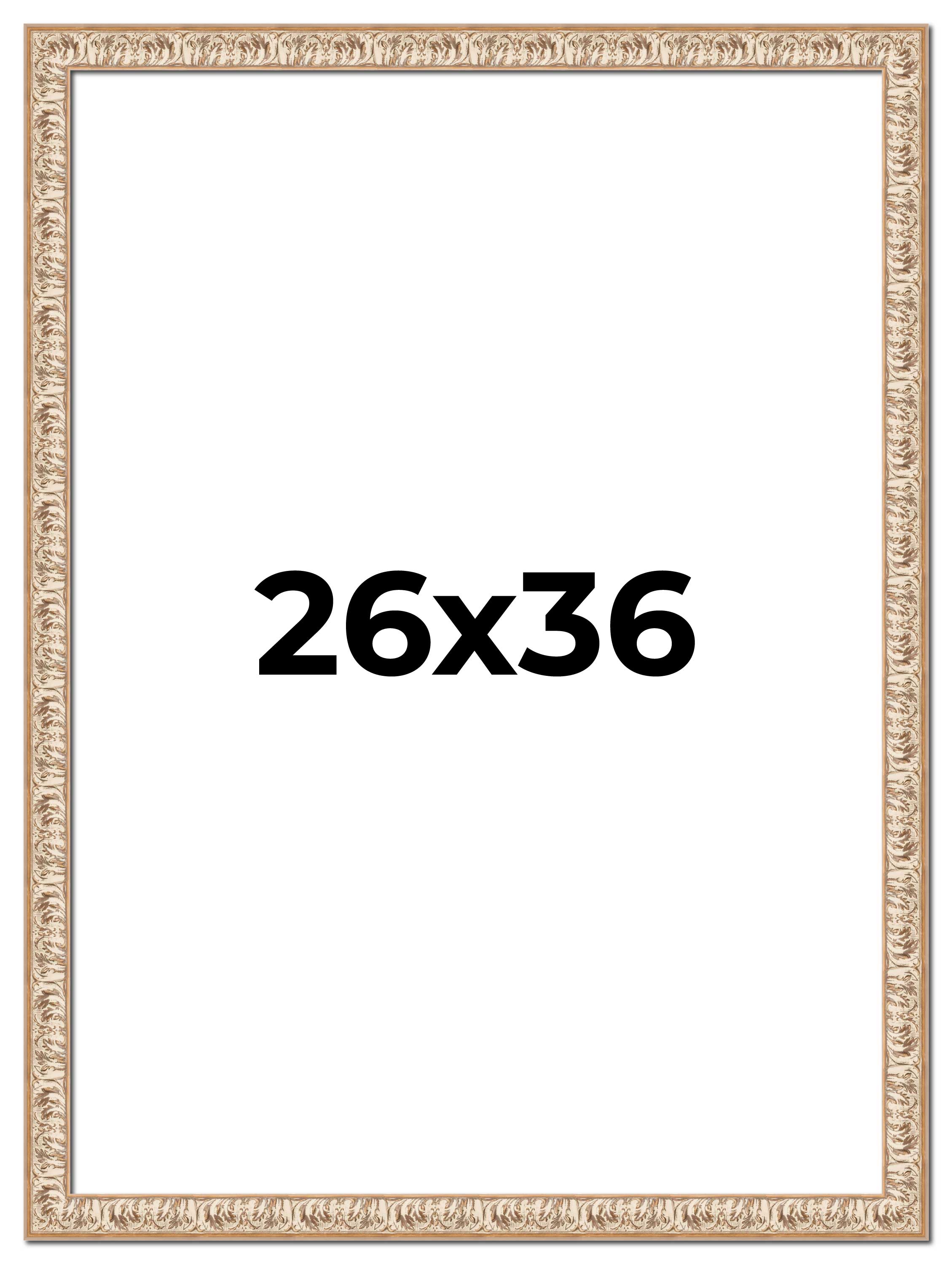 26×36 Frame White Real Wood Picture Frame Width 1.5 inches | Interior Frame Dept