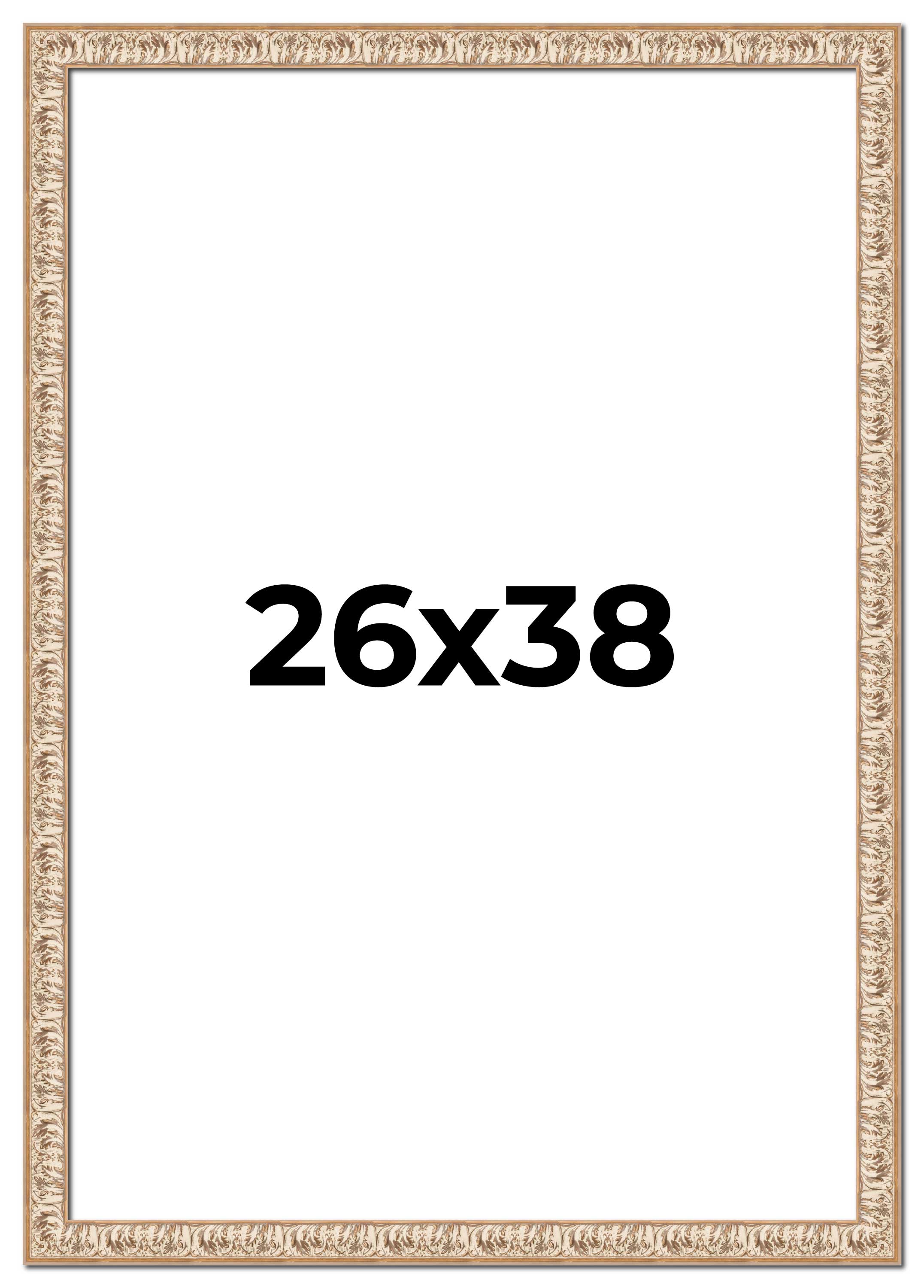 26×38 Frame White Real Wood Picture Frame Width 1.5 inches | Interior Frame Dept