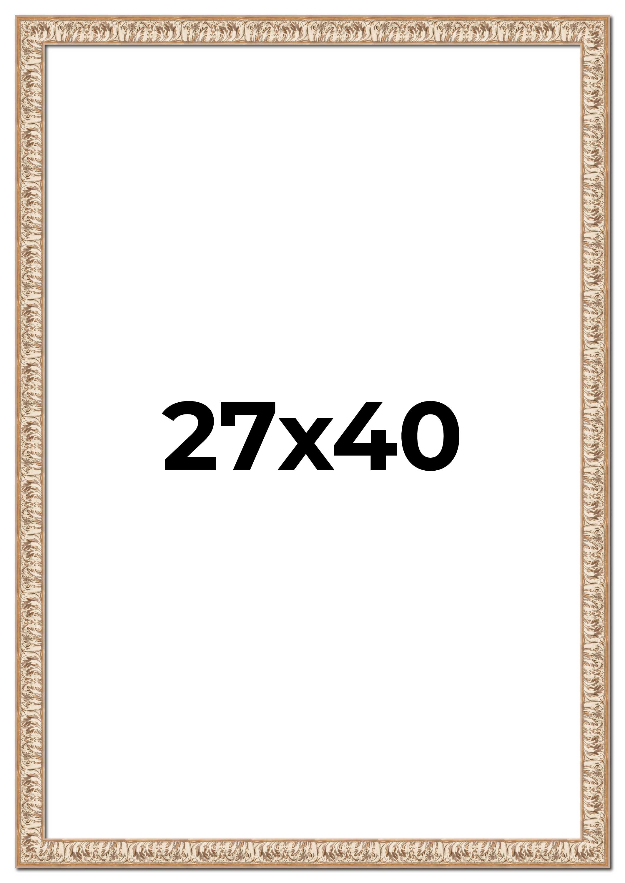 27x40 Frame White Real Wood Movie Poster Frame Width 1.5 inches | Interior Frame