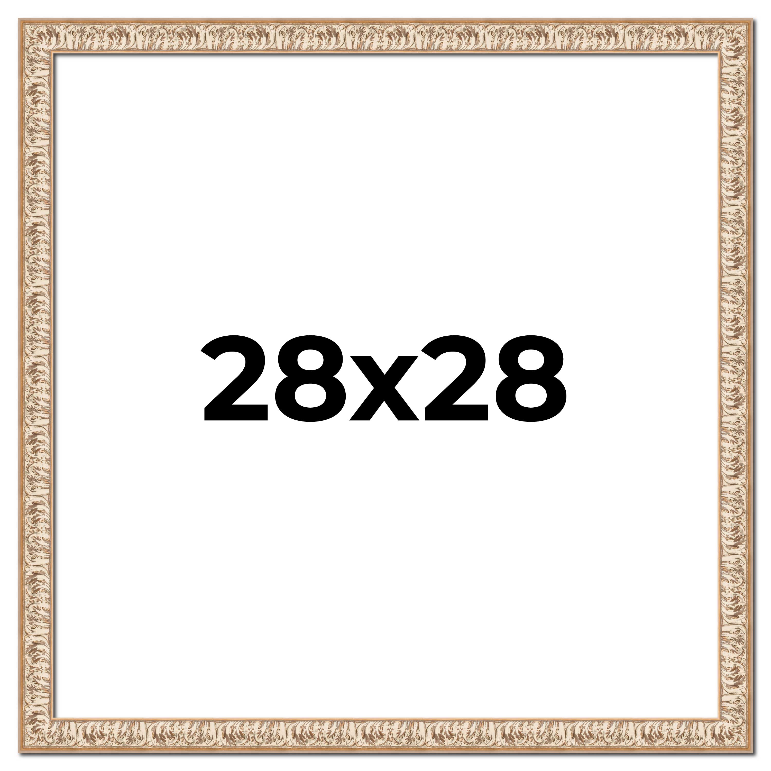 28x28 Frame White Real Wood Picture Frame Width 1.5 inches | Interior Frame Dept main product image