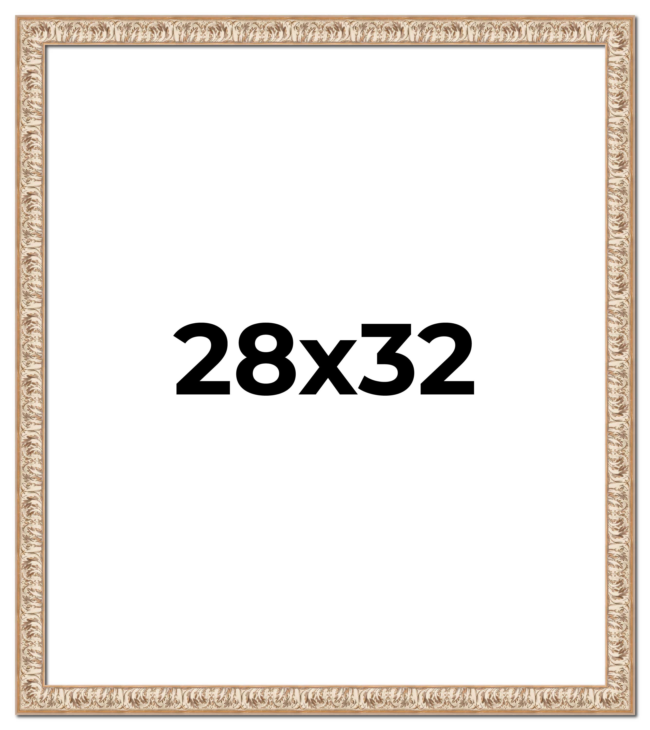 28x32 Frame White Real Wood Picture Frame Width 1.5 inches | Interior Frame Dept main product image