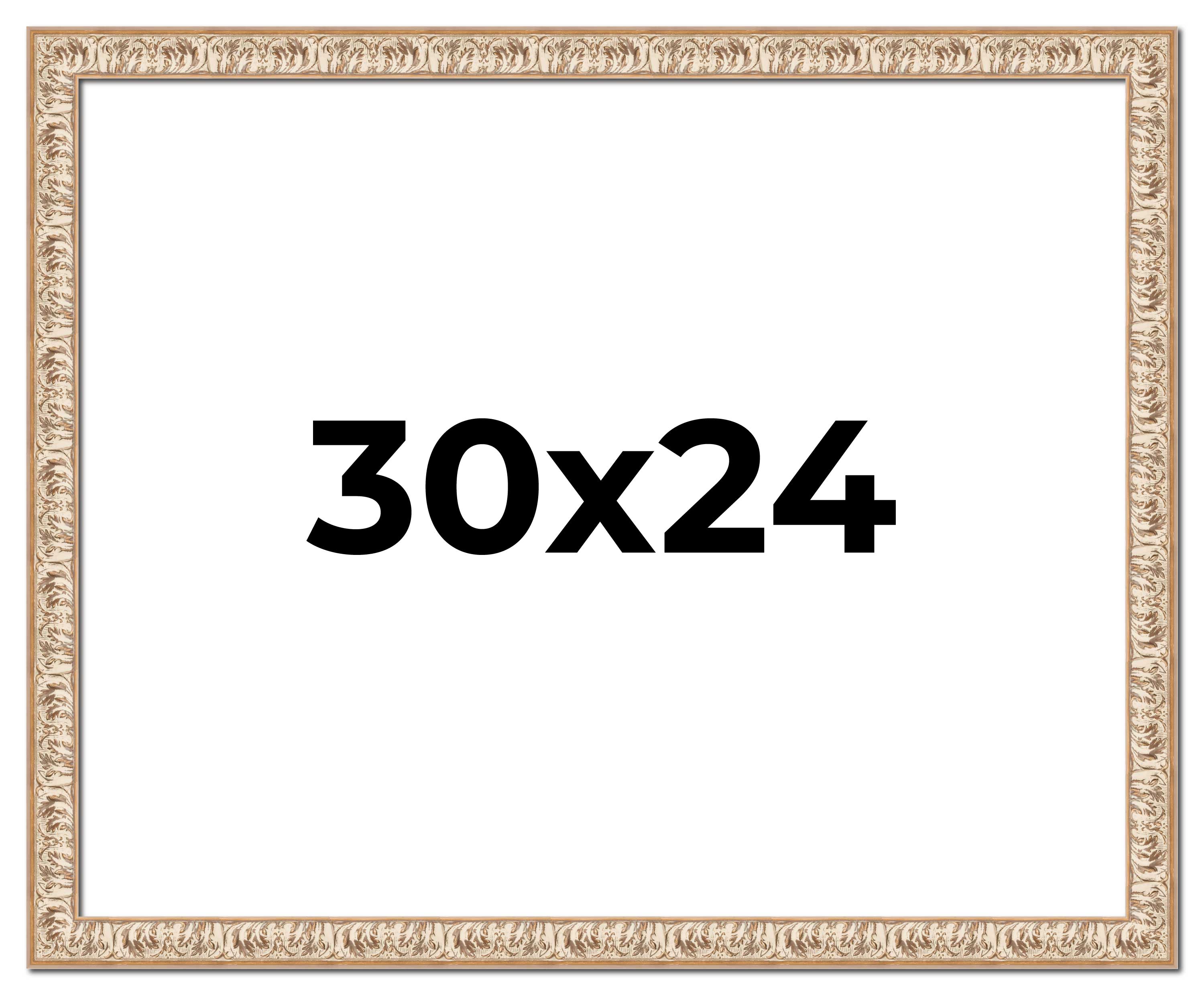 30x24 Frame White Real Wood Picture Frame Width 1.5 inches | Interior Frame Dept
