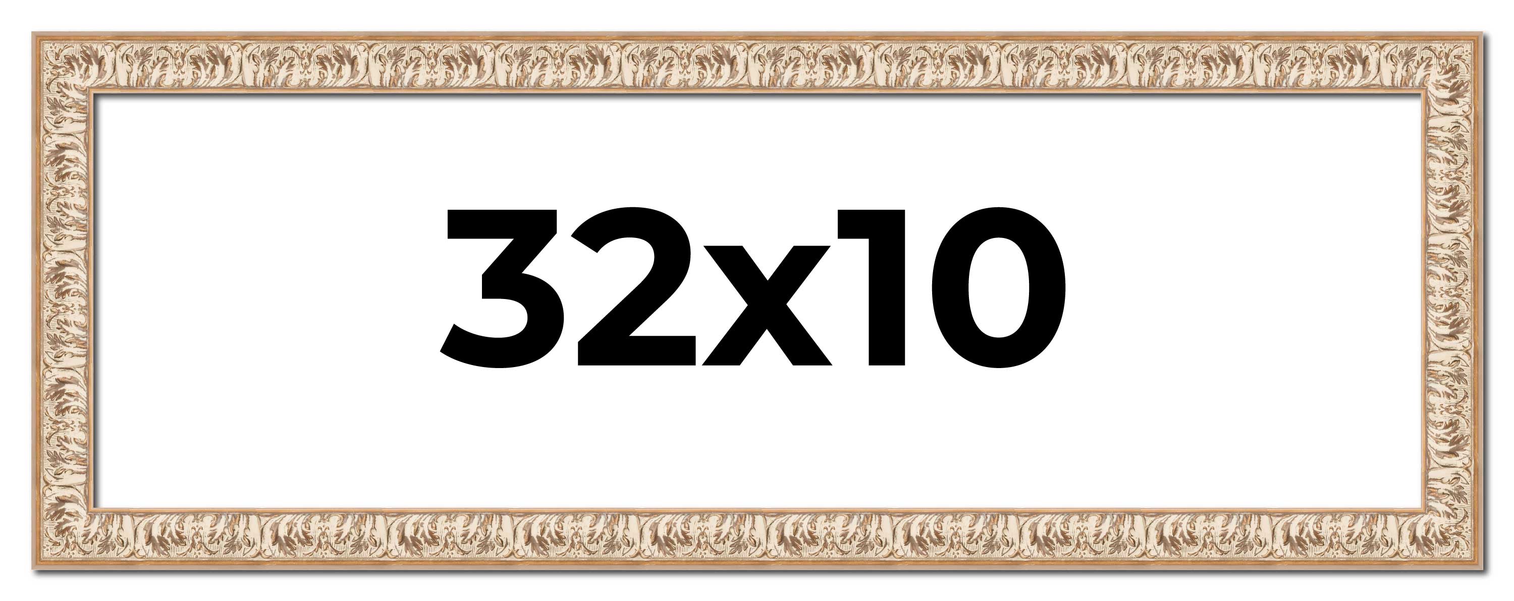 32x10 Frame White Real Wood Picture Frame Width 1.5 inches | Interior Frame Dept main product image