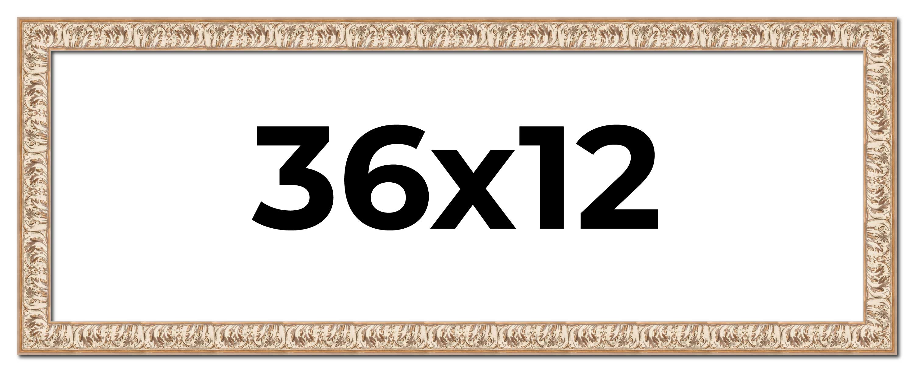 36x12 Frame White Real Wood Picture Frame Width 1.5 inches | Interior Frame Dept main product image
