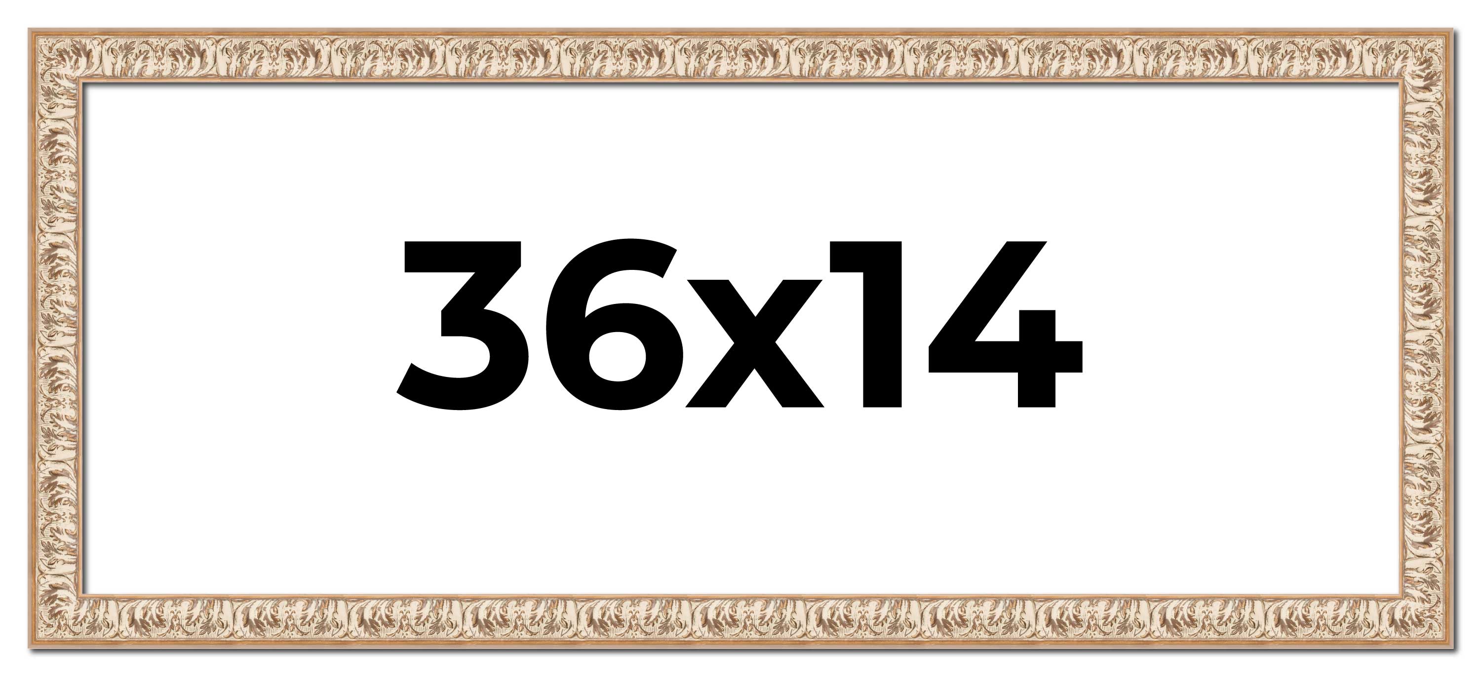 36×14 Frame White Real Wood Picture Frame Width 1.5 inches | Interior Frame Dept