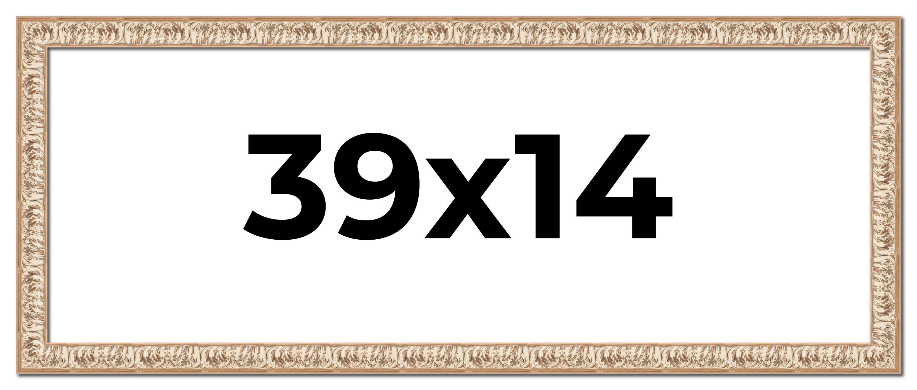 39×14 Frame White Real Wood Picture Frame Width 1.5 inches | Interior Frame Dept