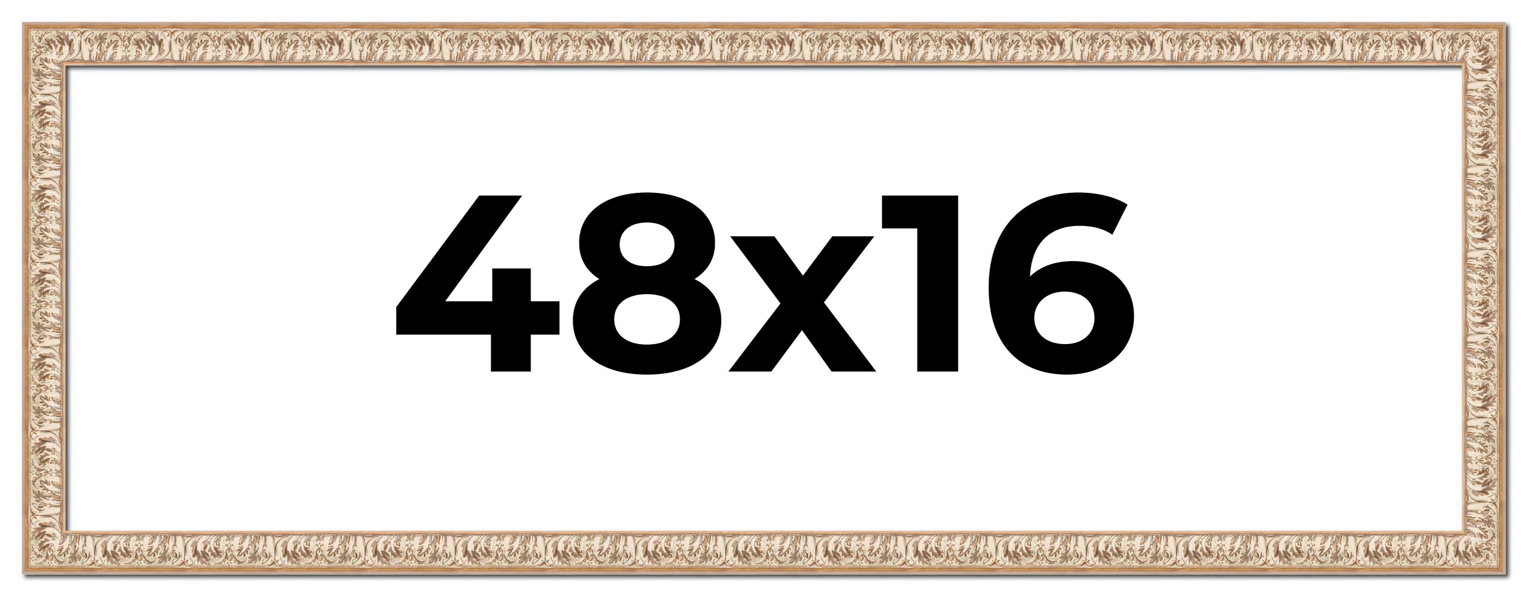 48×16 Frame White Real Wood Picture Frame Width 1.5 inches | Interior Frame Dept