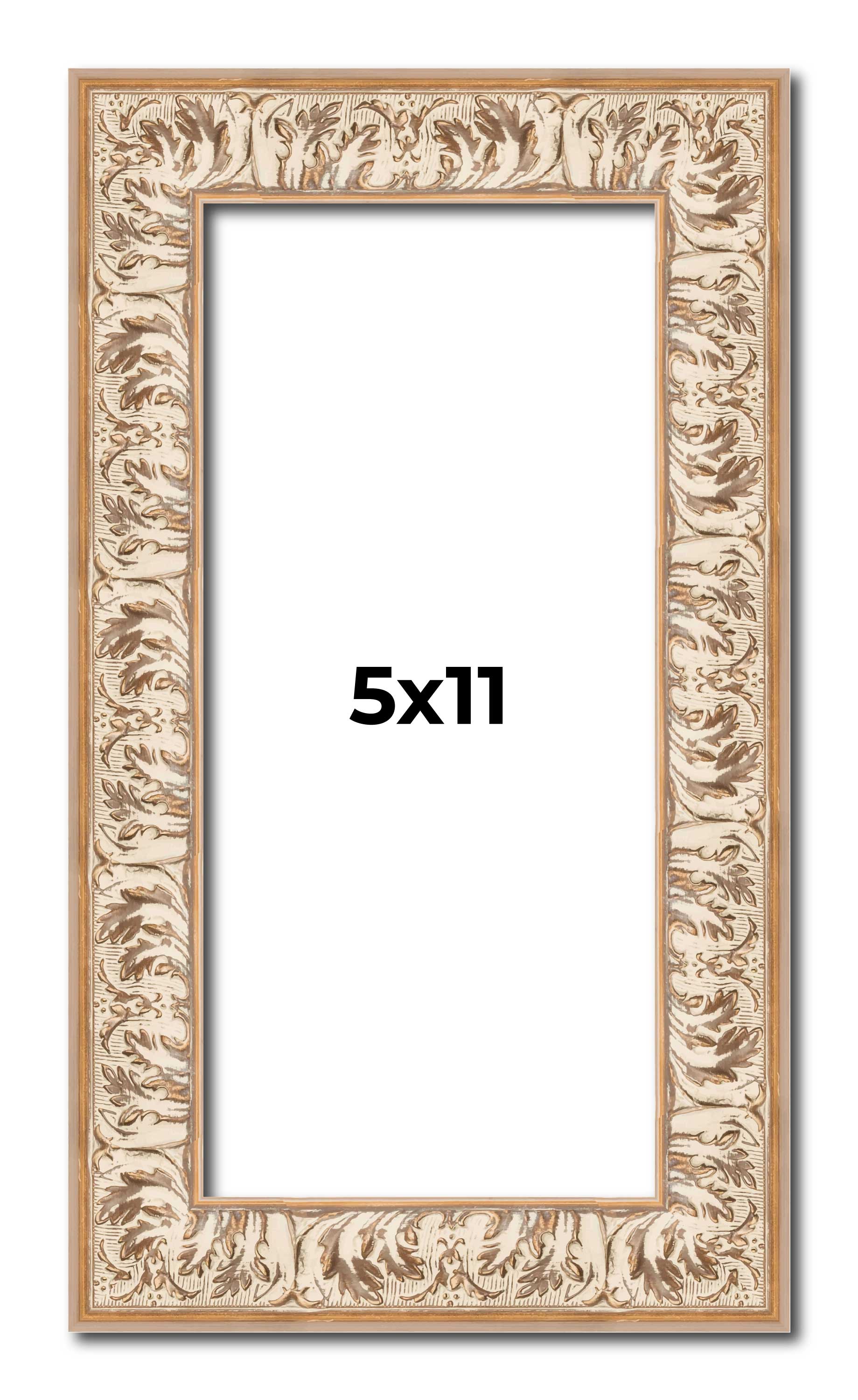 5×11 In Frame White Real Wood Picture Frame Width 1.5 inches | Interior Frame De