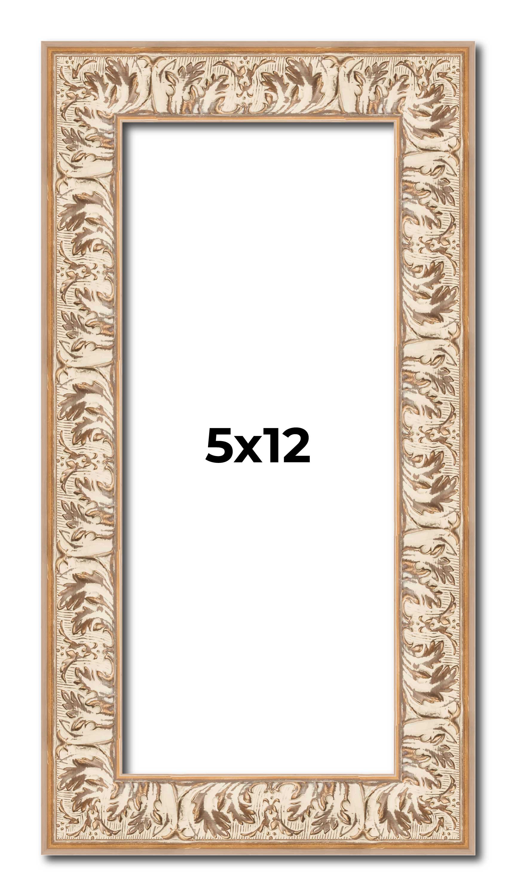 5x12 In Frame White Real Wood Picture Frame Width 1.5 inches | Interior Frame De main product image