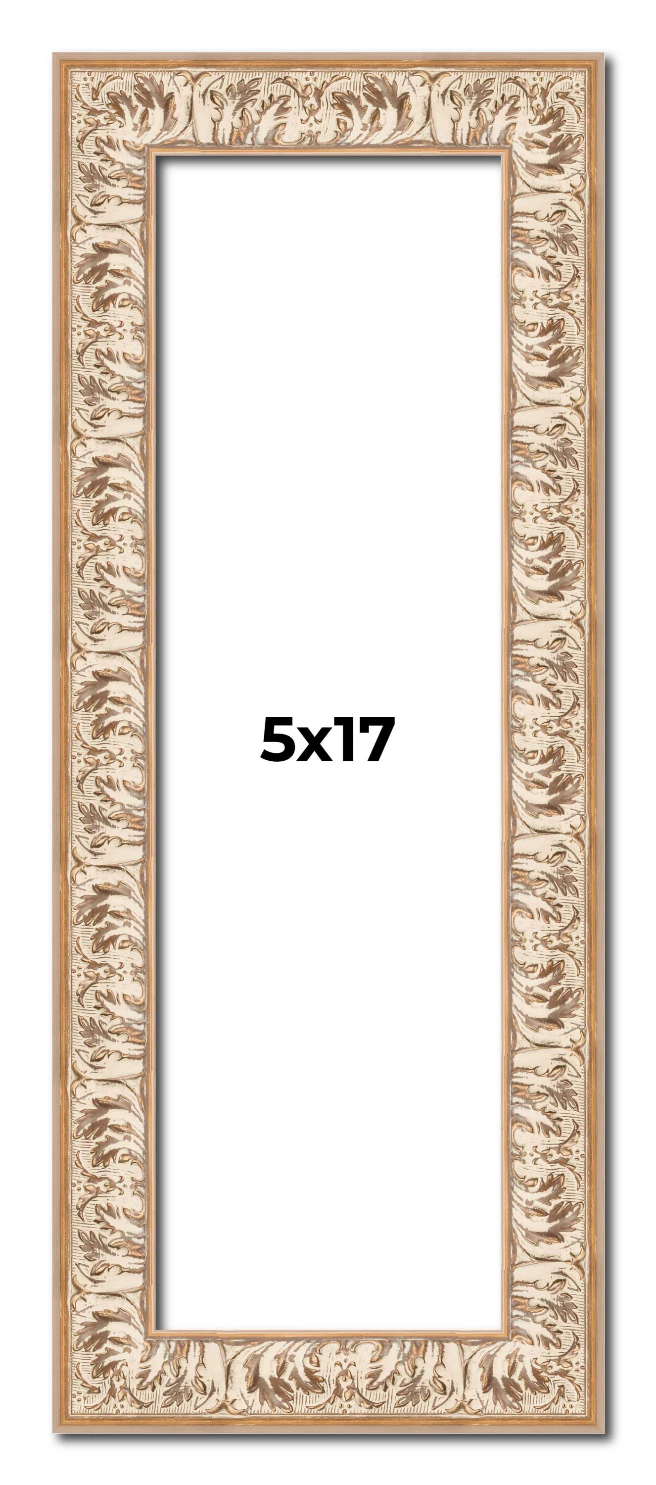 5×17 In Frame White Real Wood Picture Frame Width 1.5 inches | Interior Frame De