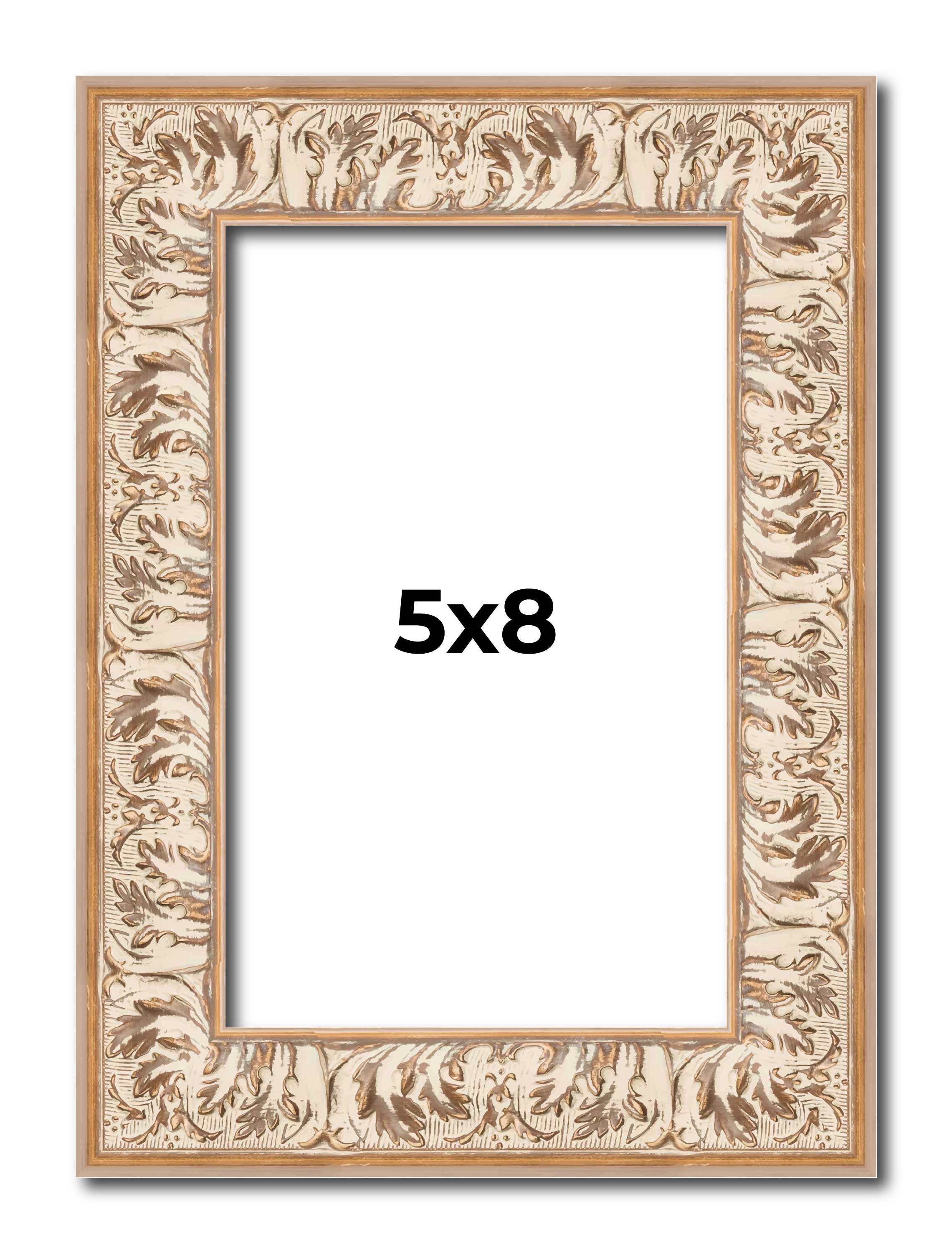 5x8 In Frame White Real Wood Picture Frame Width 1.5 inches | Interior Frame Dep main product image