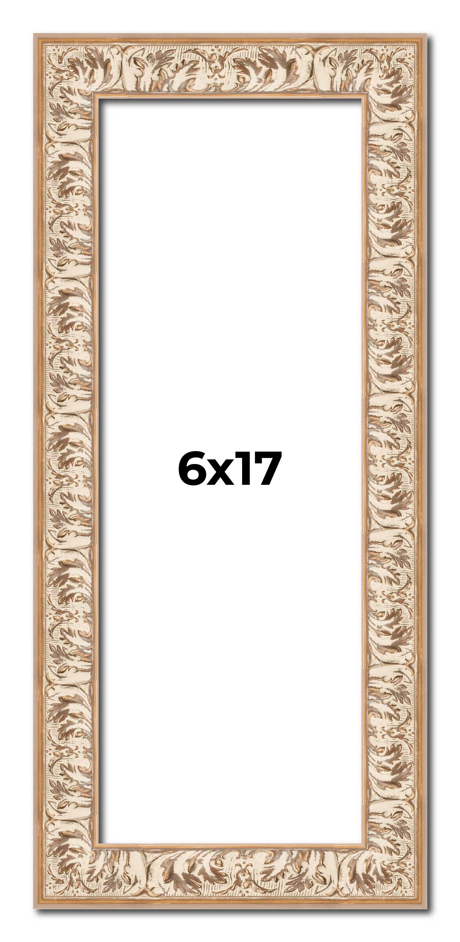 6x17 Frame White Real Wood Picture Frame Width 1.5 inches | Interior Frame Depth main product image
