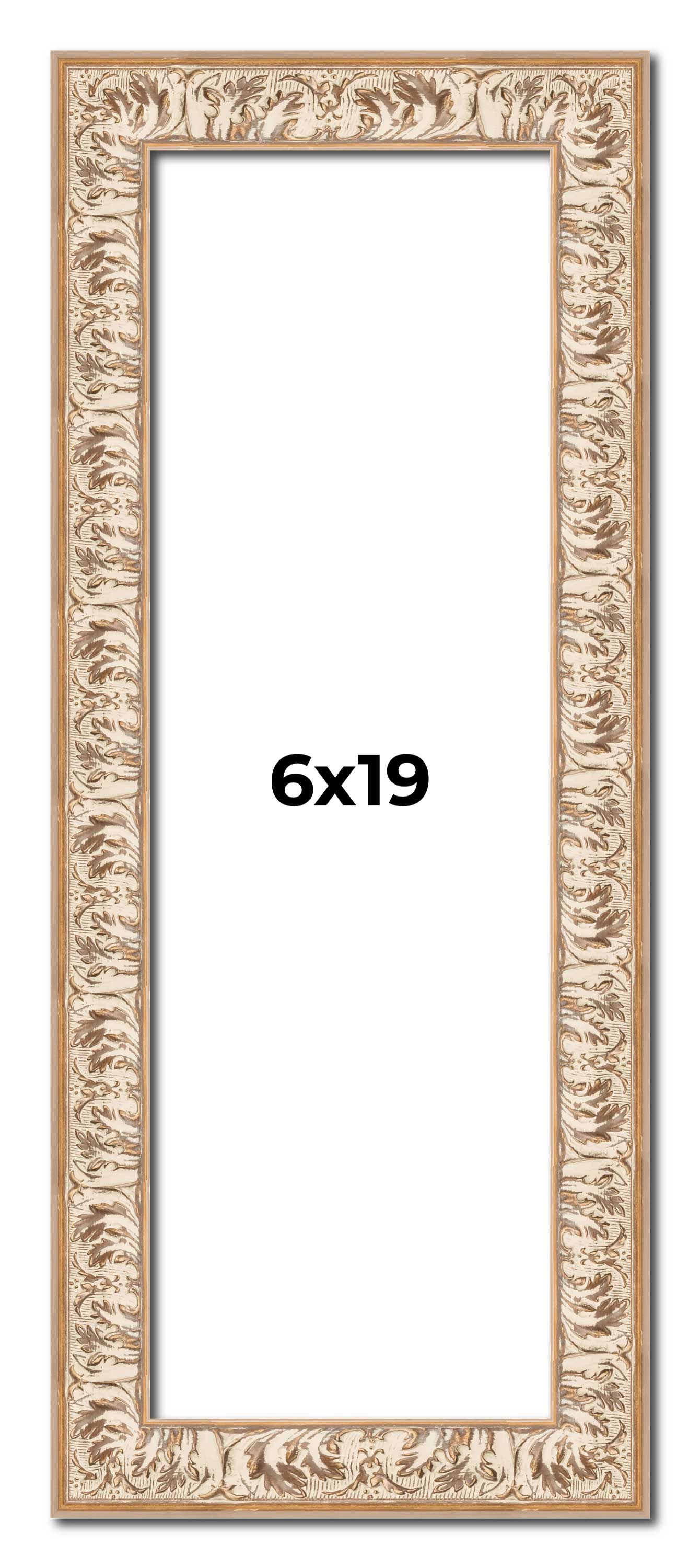 6x19 Frame White Real Wood Picture Frame Width 1.5 inches | Interior Frame Depth main product image