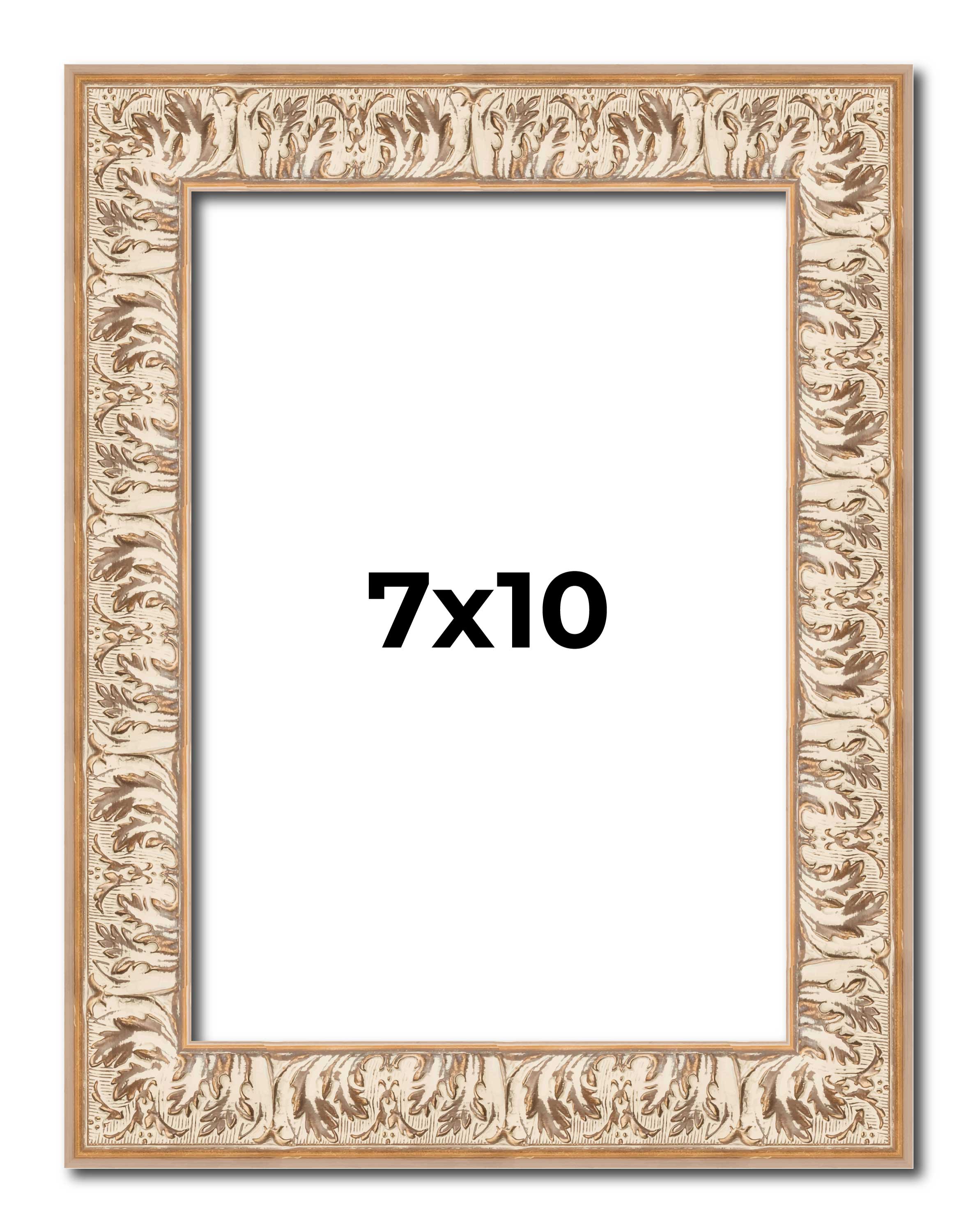 7x10 Frame White Real Wood Picture Frame Width 1.5 inches | Interior Frame Depth main product image