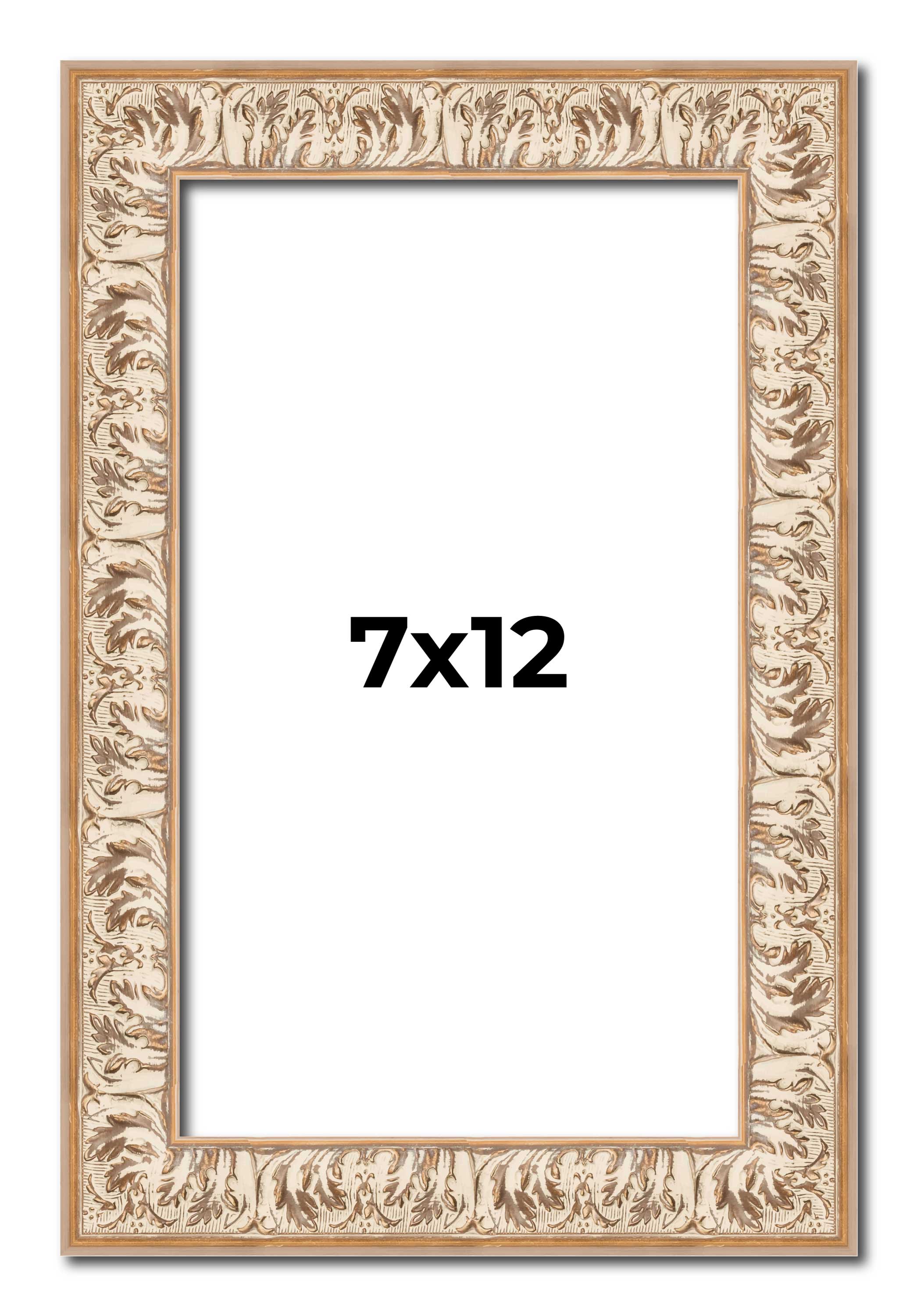 7x12 Frame White Real Wood Picture Frame Width 1.5 inches | Interior Frame Depth main product image