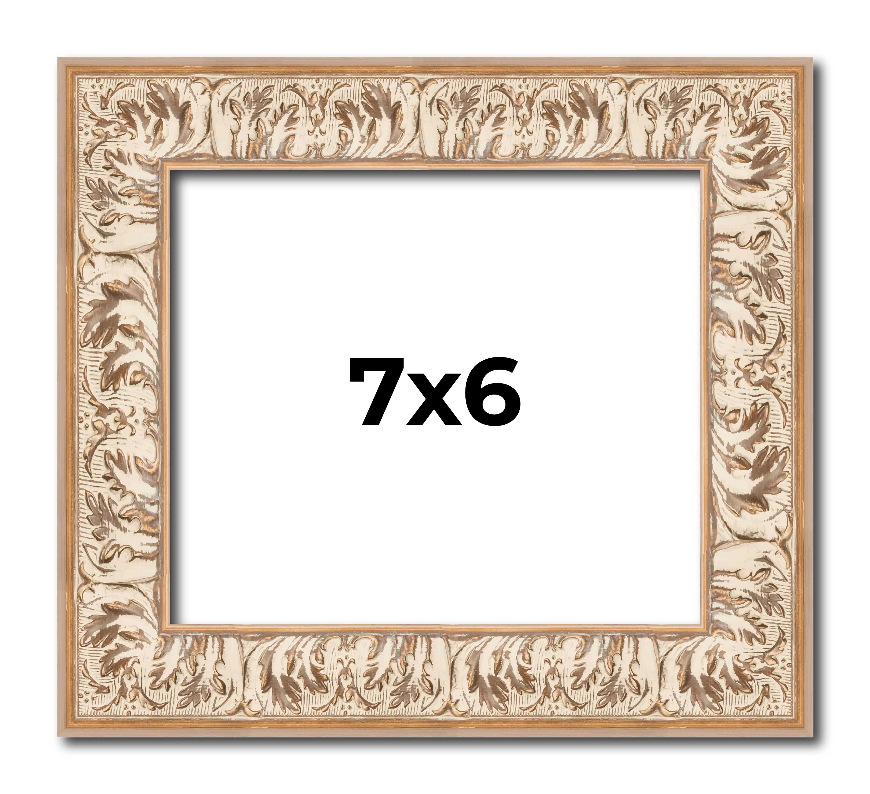 7x6 Frame White Real Wood Picture Frame Width 1.5 inches | Interior Frame Depth main product image