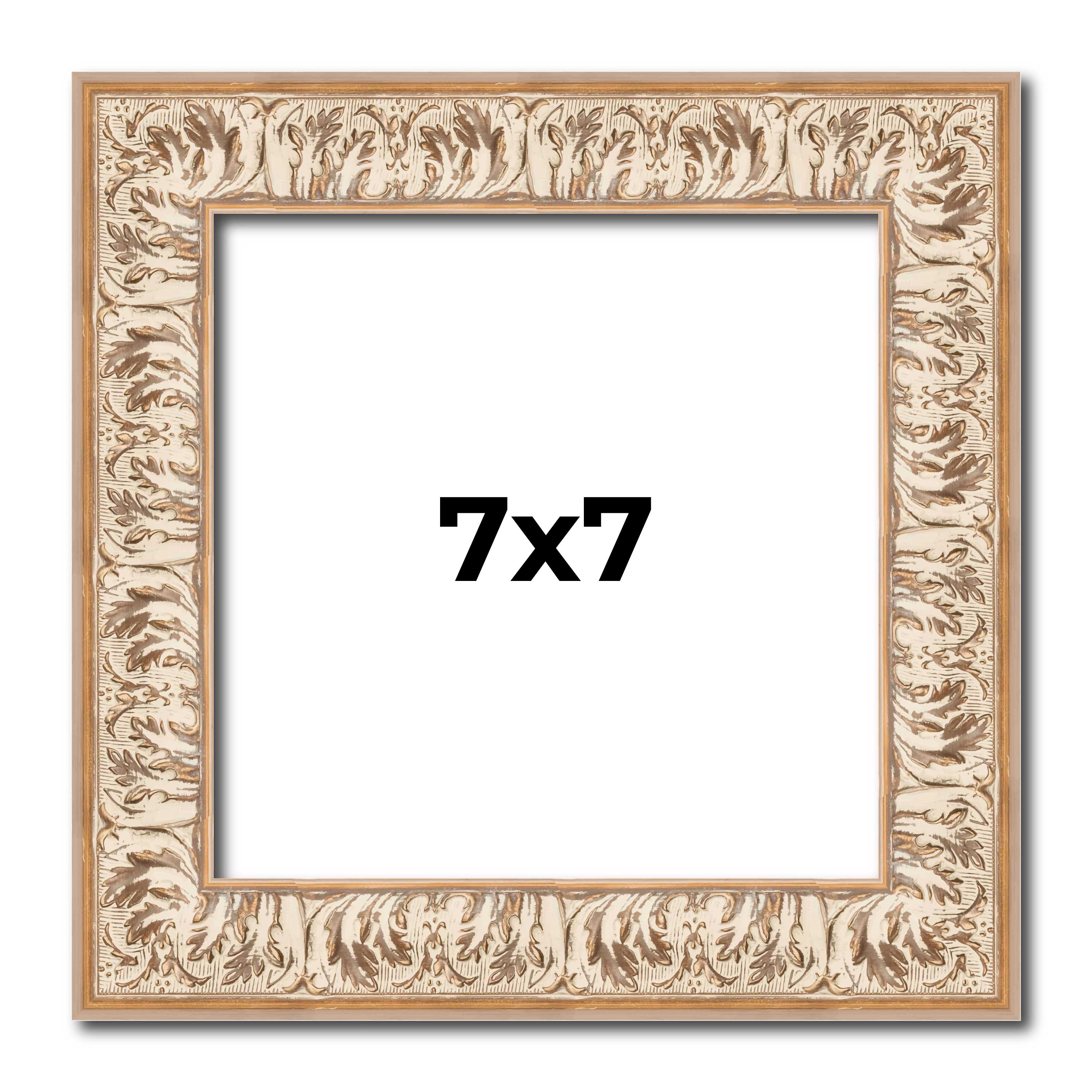 7x7 Frame White Real Wood Picture Frame Width 1.5 inches | Interior Frame Depth main product image