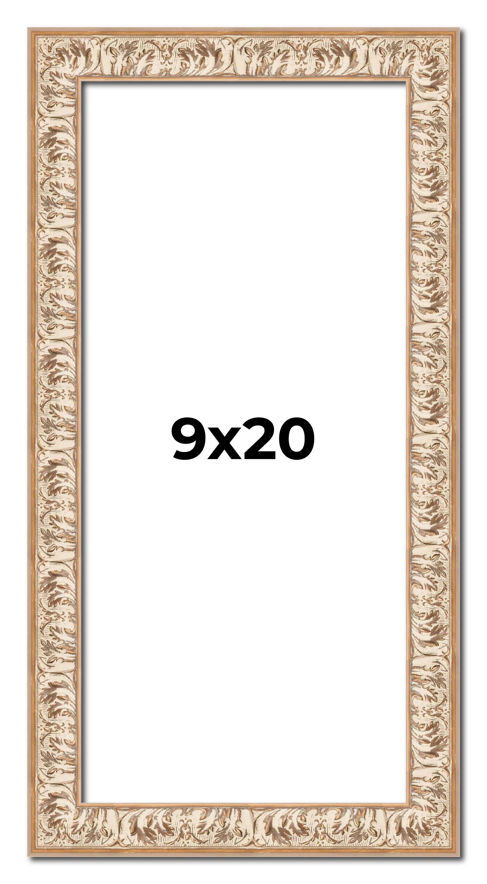 9x20 Frame White Real Wood Picture Frame Width 1.5 inches | Interior Frame Depth main product image