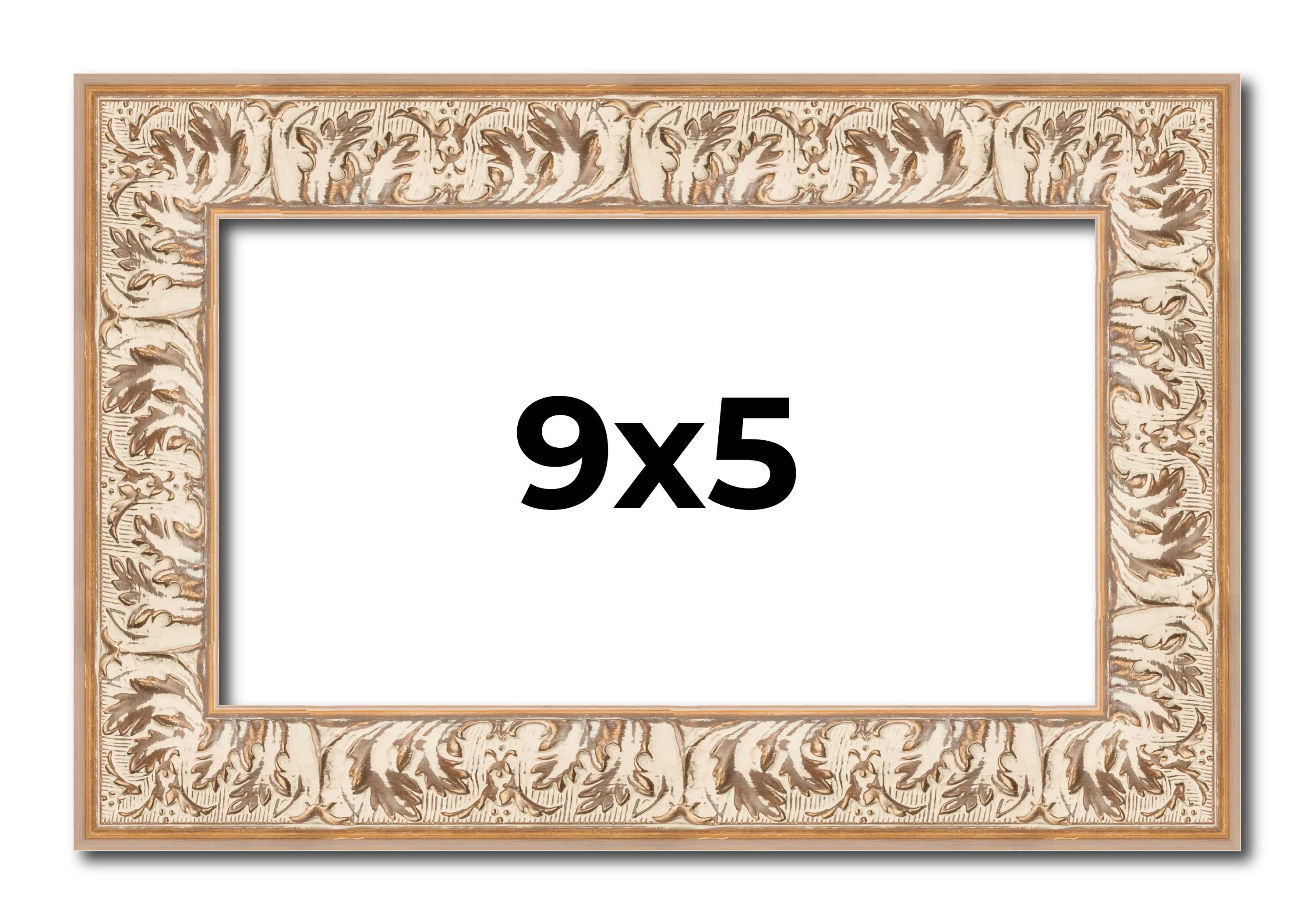 9x5 Frame White Real Wood Picture Frame Width 1.5 inches | Interior Frame Depth main product image