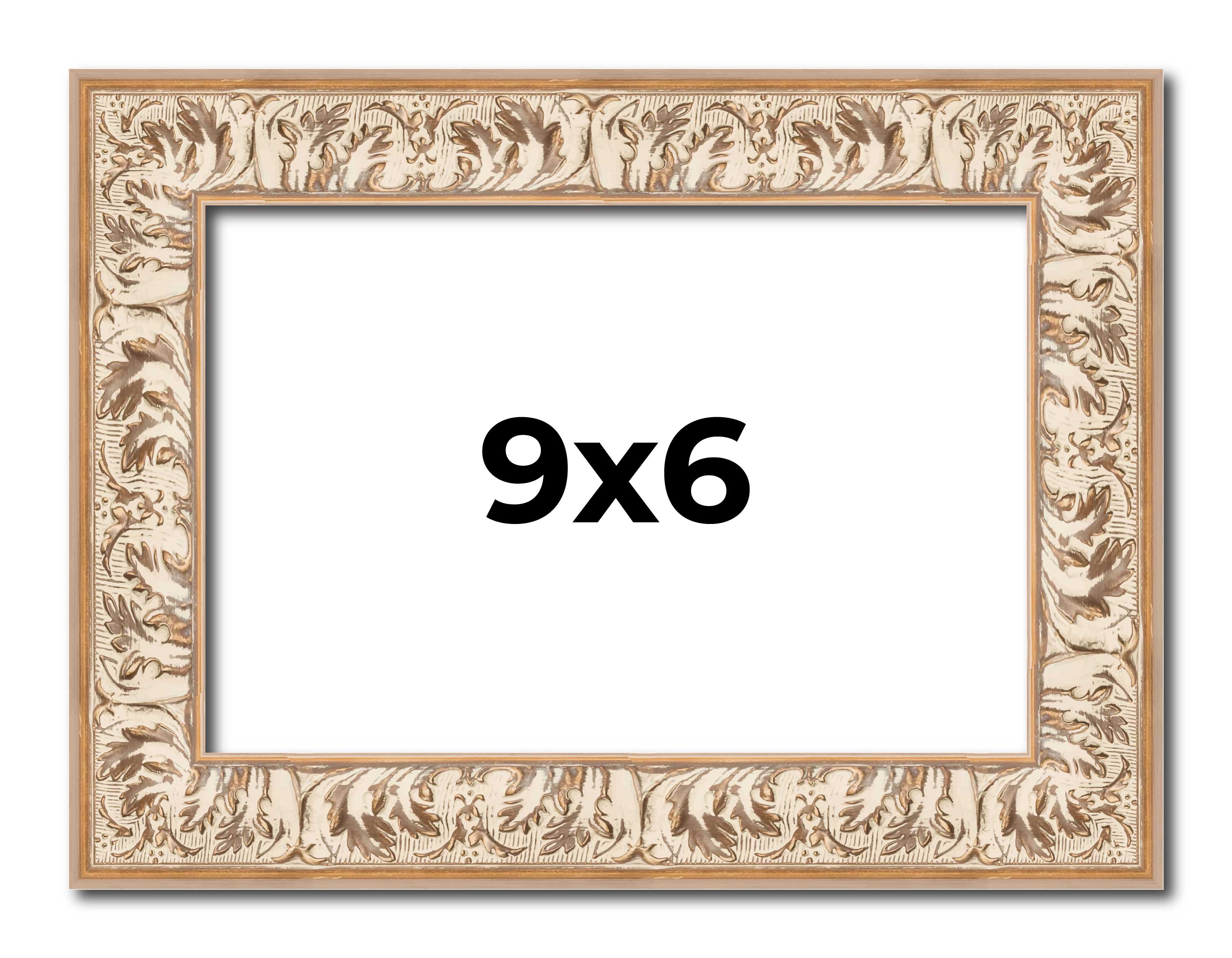 9×6 Frame White Real Wood Picture Frame Width 1.5 inches | Interior Frame Depth