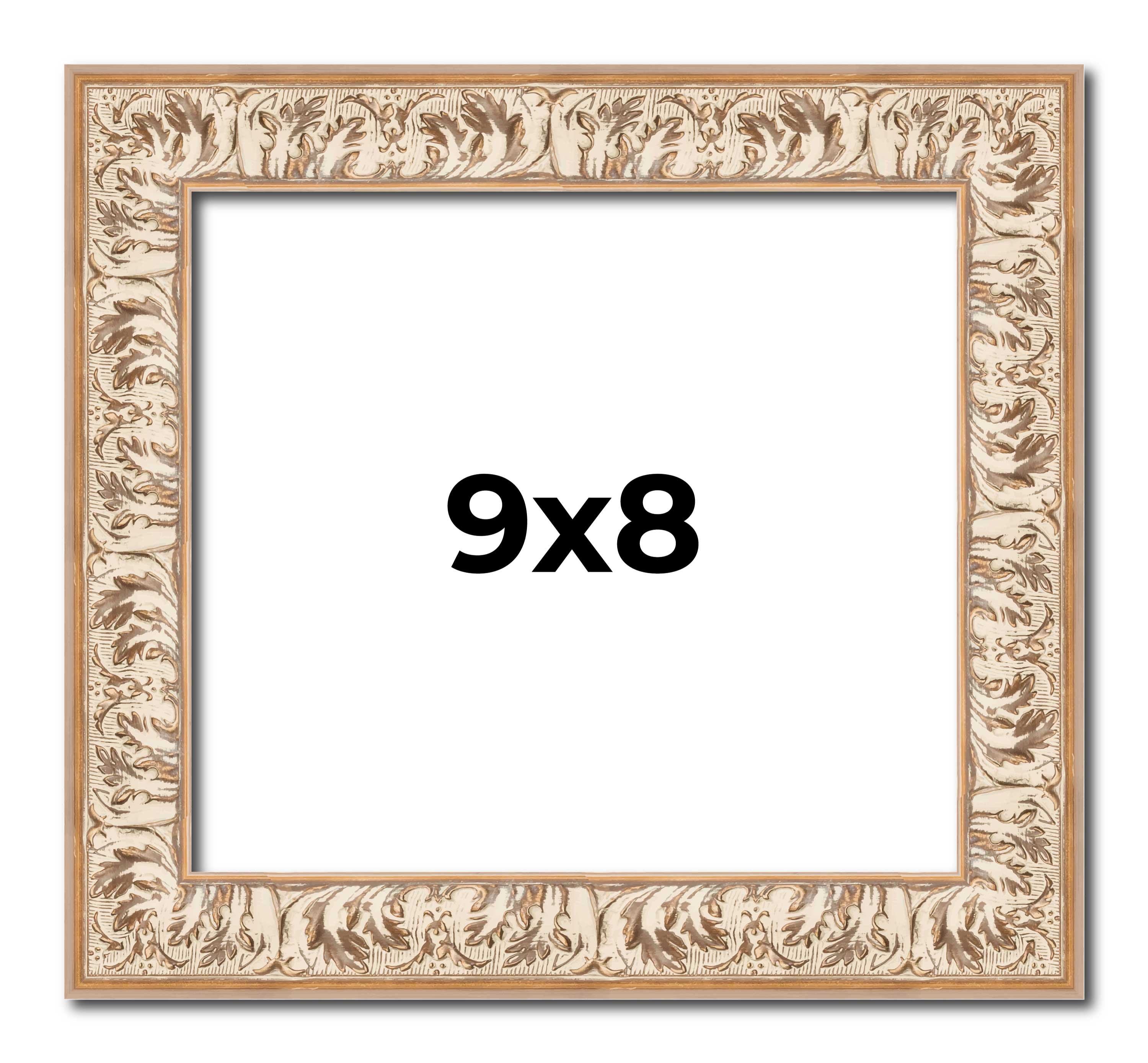 9x8 Frame White Real Wood Picture Frame Width 1.5 inches | Interior Frame Depth main product image