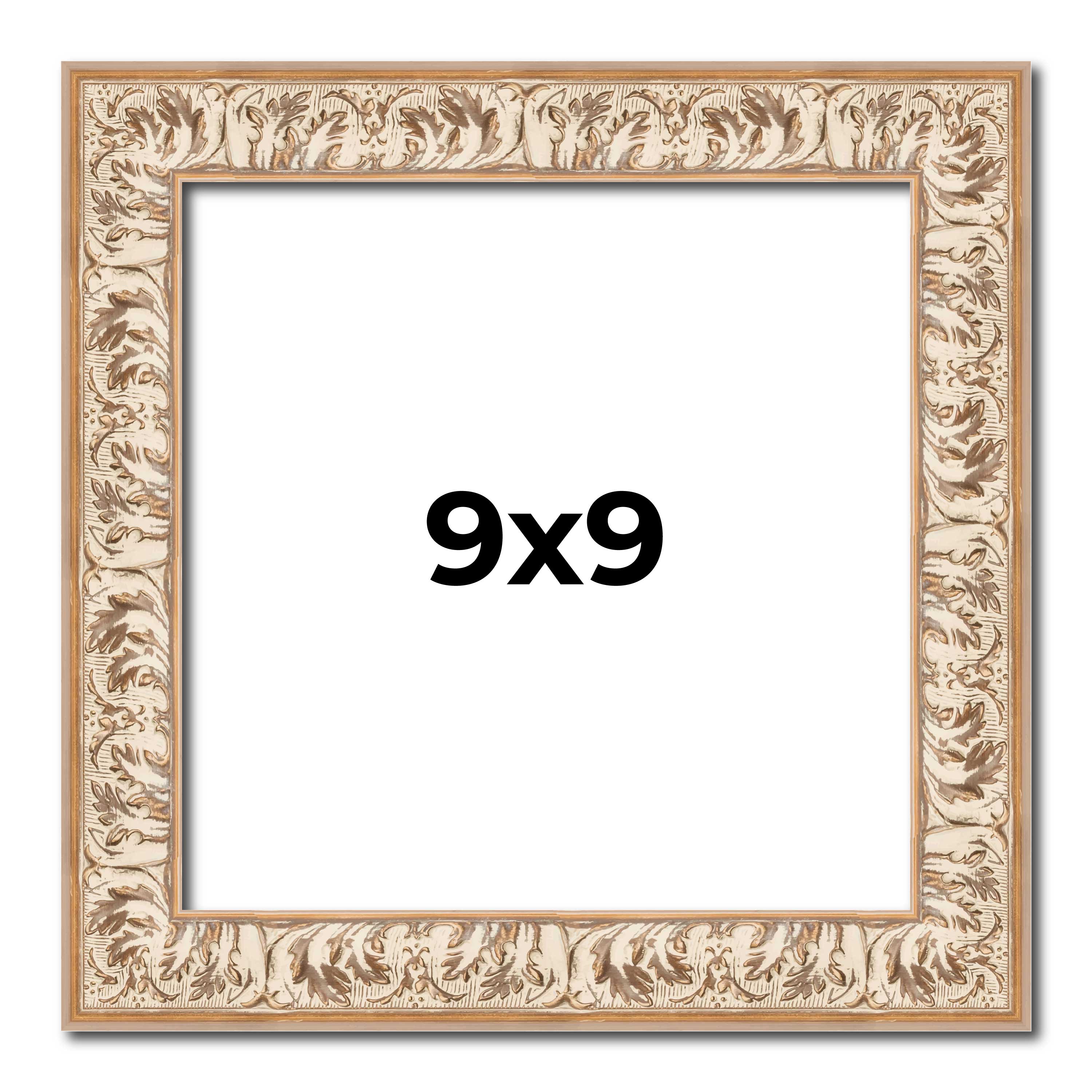 9x9 Frame White Real Wood Picture Frame Width 1.5 inches | Interior Frame Depth main product image