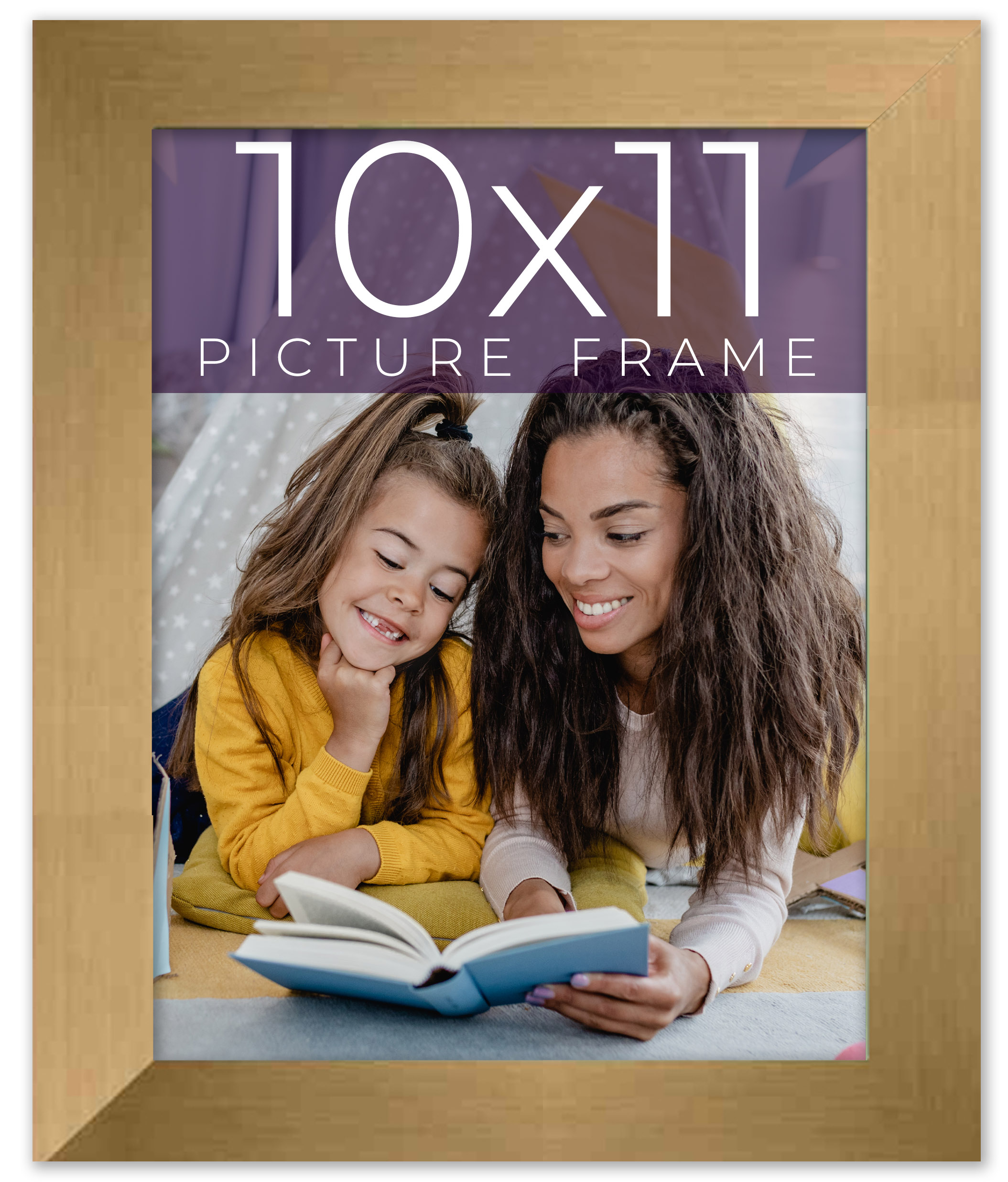 10x11 Frame Gold Bronze Solid Wood Picture Frame Width 0.75 Inches | Interior Fr main product image