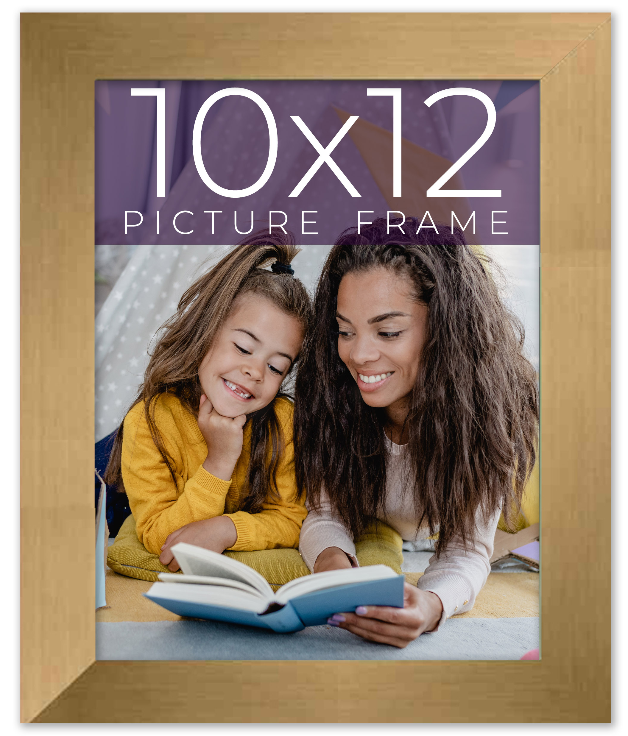 10x12 Frame Gold Bronze Solid Wood Picture Frame Width 0.75 Inches | Interior Fr main product image