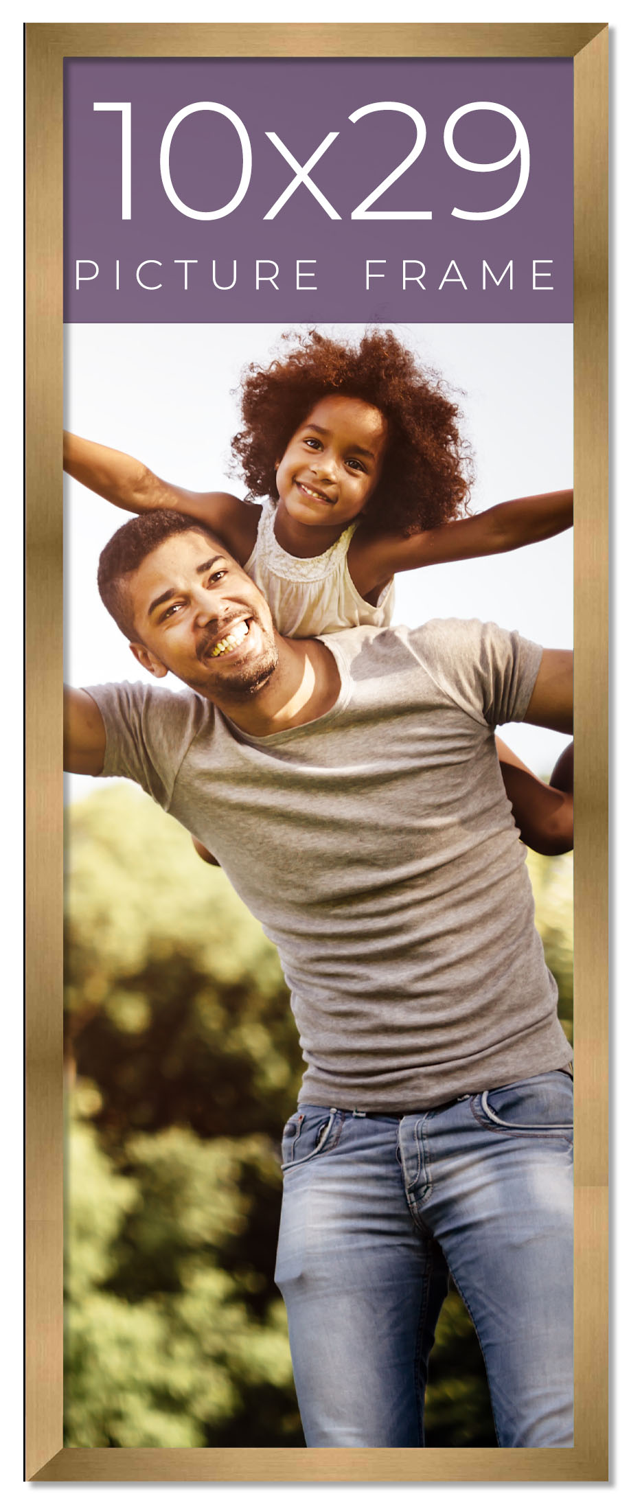 10x29 Frame Gold Bronze Solid Wood Picture Frame Width 0.75 Inches | Interior Fr main product image