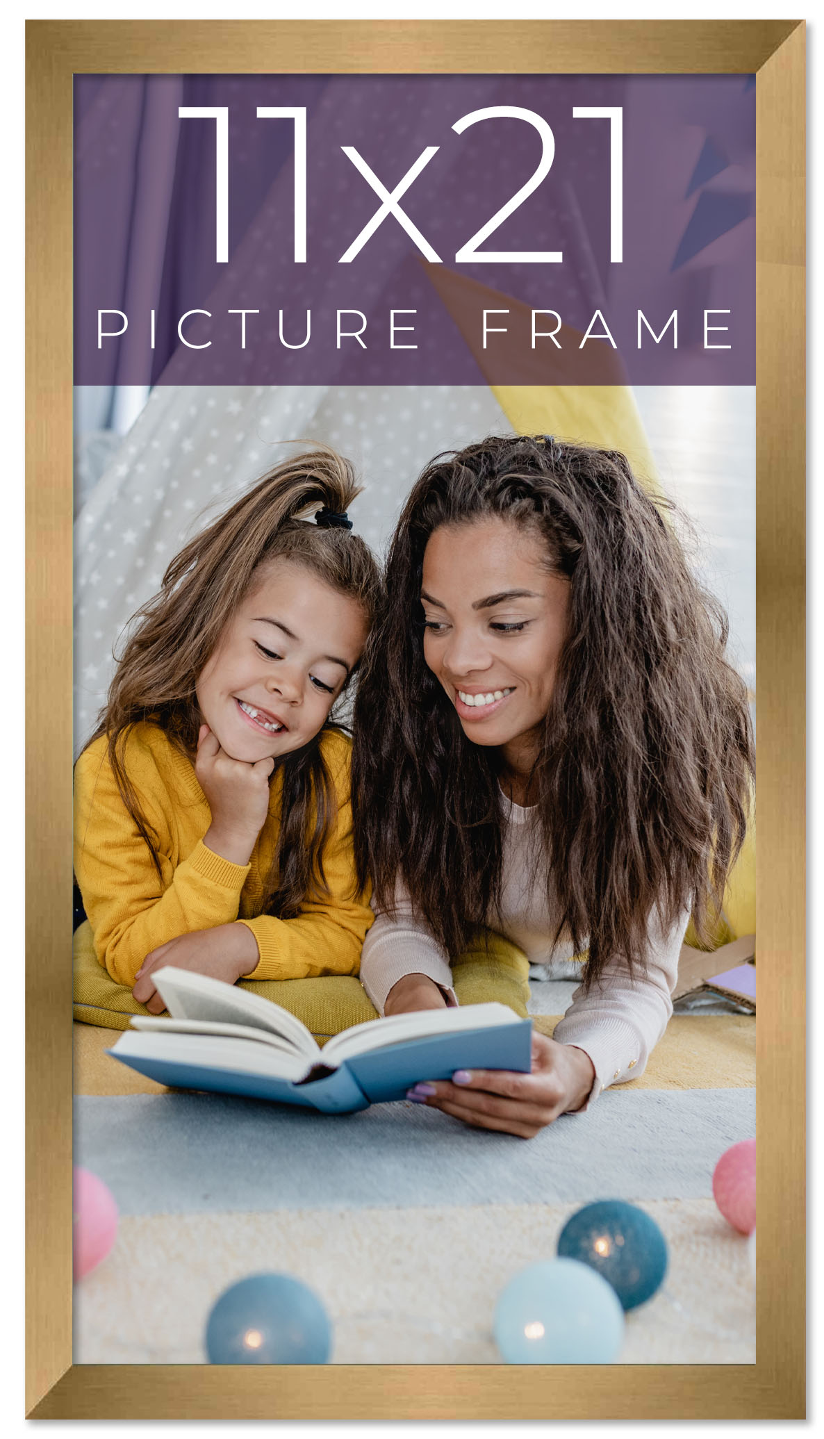 11x21 Frame Gold Bronze Solid Wood Picture Frame Width 0.75 Inches | Interior Fr main product image