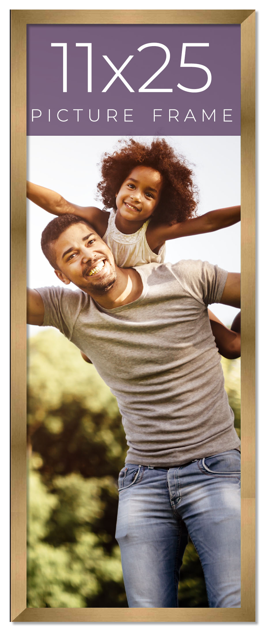 11x25 Frame Gold Bronze Solid Wood Picture Frame Width 0.75 Inches | Interior Fr main product image